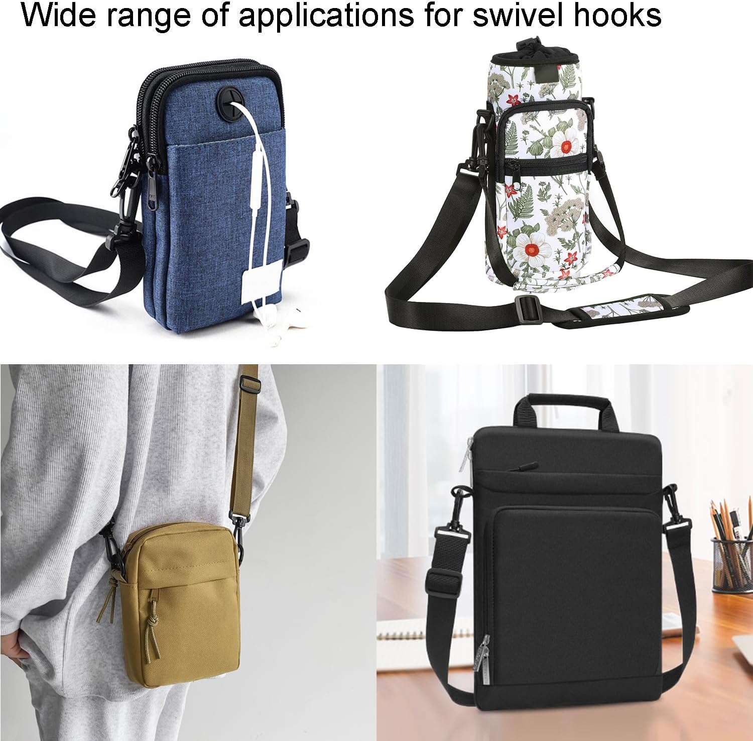 CooBigo 12PCS Plastic Swivel Snap Hook Clips for Purse