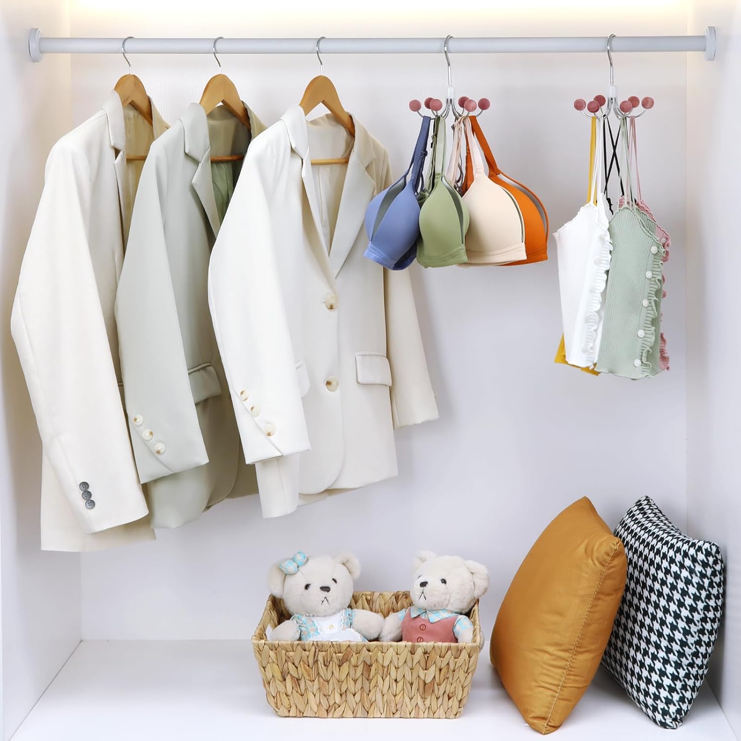 TOPIA HANGER Hoodie Hangers 2-Pack with 6 Cedar Balls