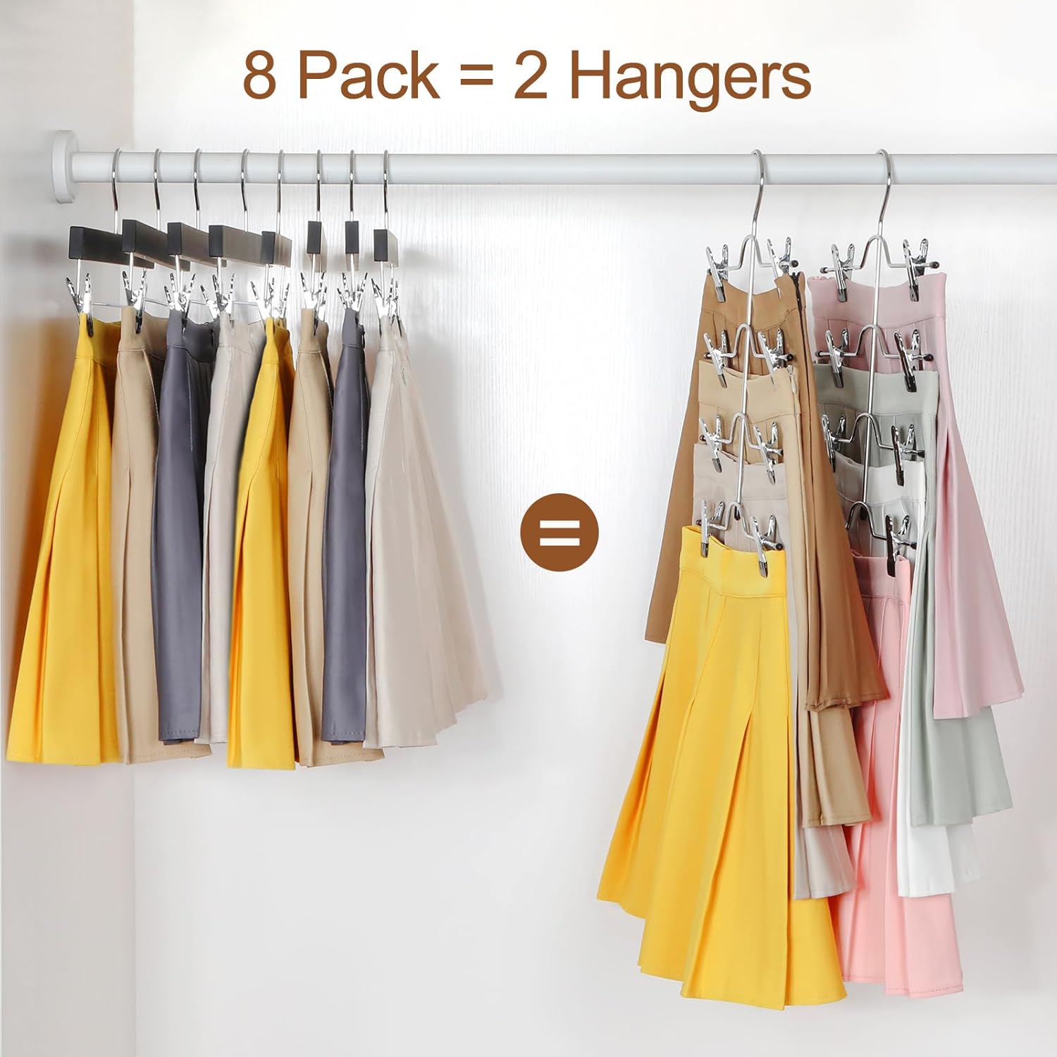 TOPIA HANGER 4 Tier Metal Skirt Hangers for Women