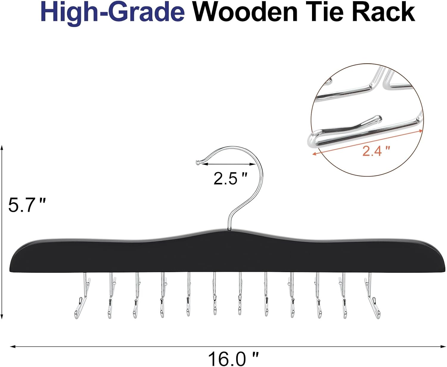 TOPIA HANGER Tie Rack Hanger for Closet
