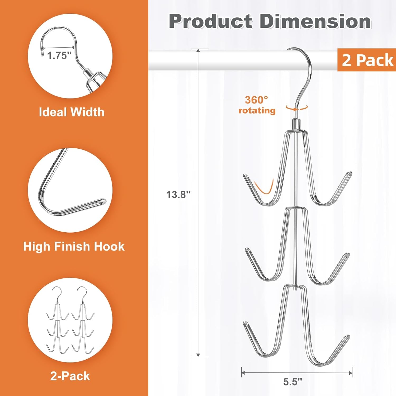 TOPIA HANGER Purse Hanger Organizer for Closet