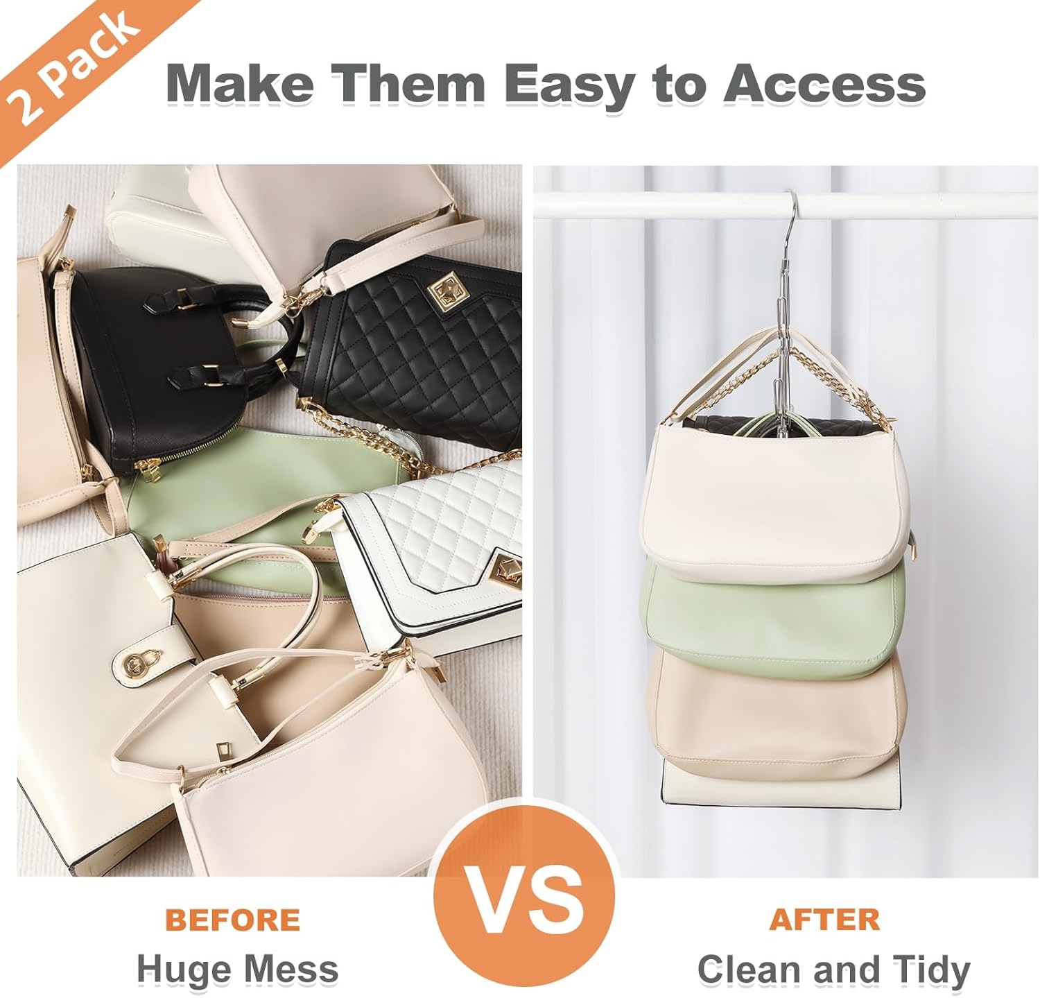 TOPIA HANGER Purse Hanger Organizer for Closet