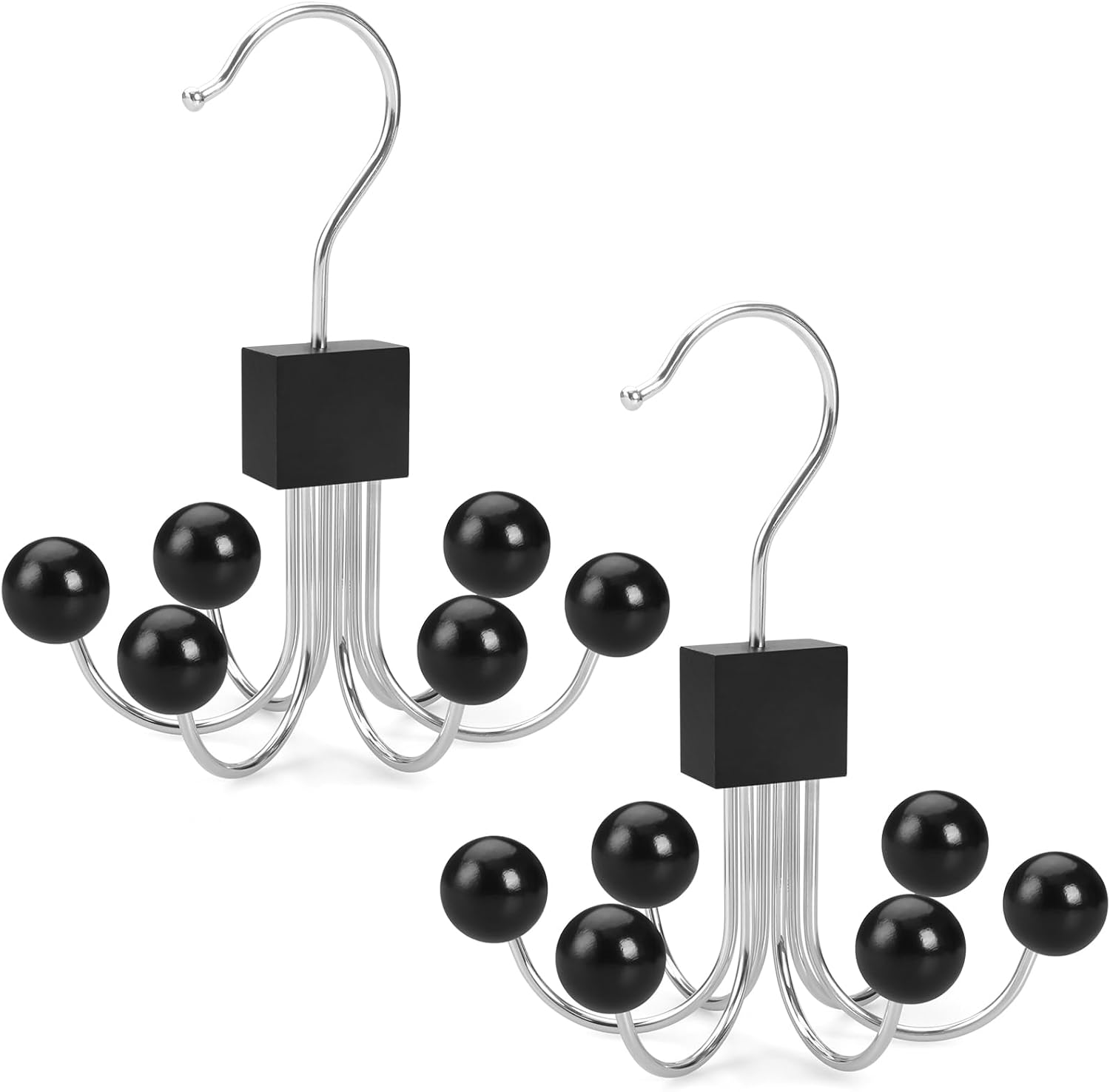 TOPIA HANGER Sweatshirt Hangers 2-Pack with 6 Wooden Balls