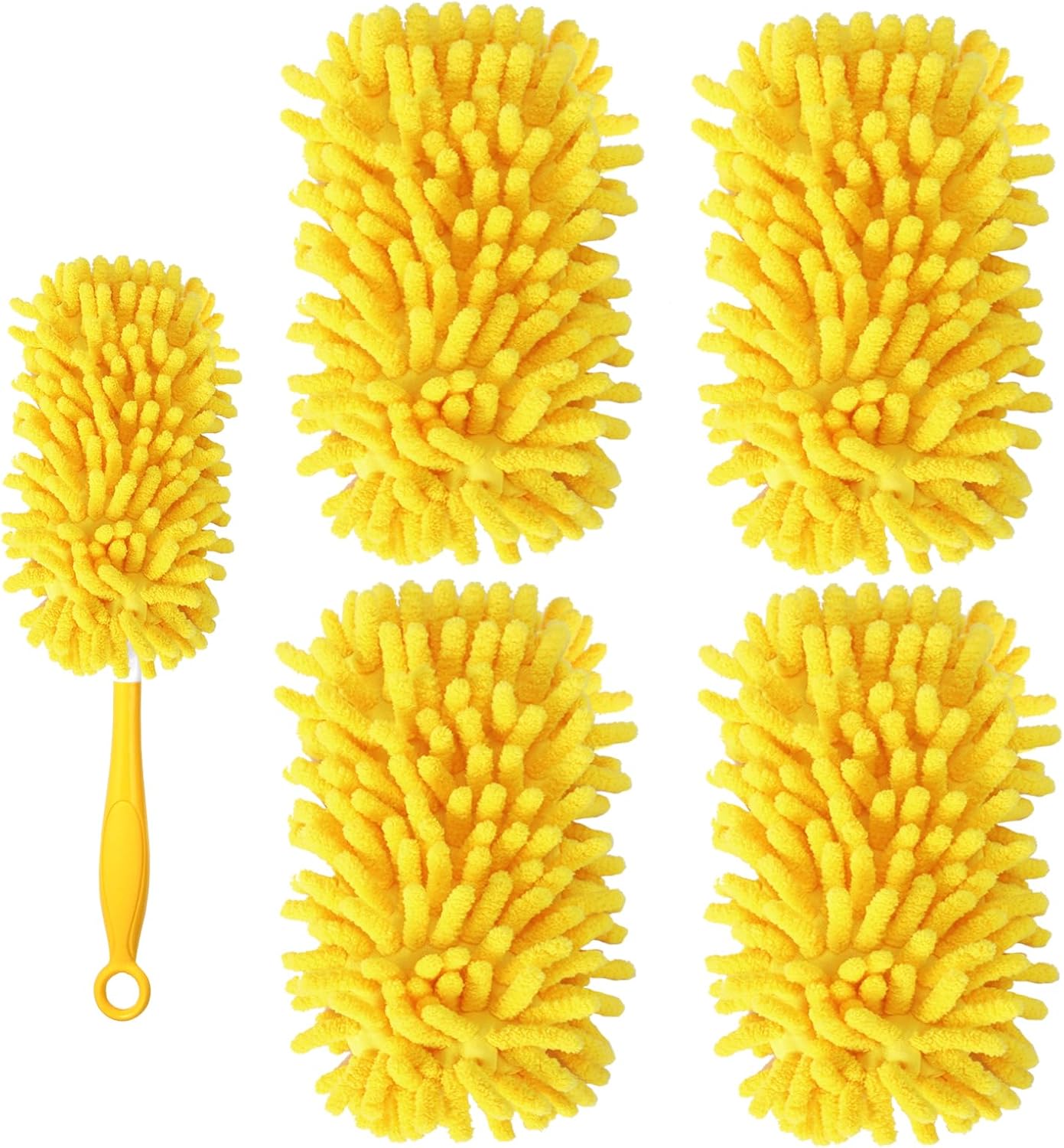 Reusable Duster Refill Compatible with Swiffer Hand Duster - 360 Heavy Duty Dusters Refills - Microfiber Ceiling Fan Duster for Swiffer Dusters Extended Handle, 4 Pack(Handle is Not Included)