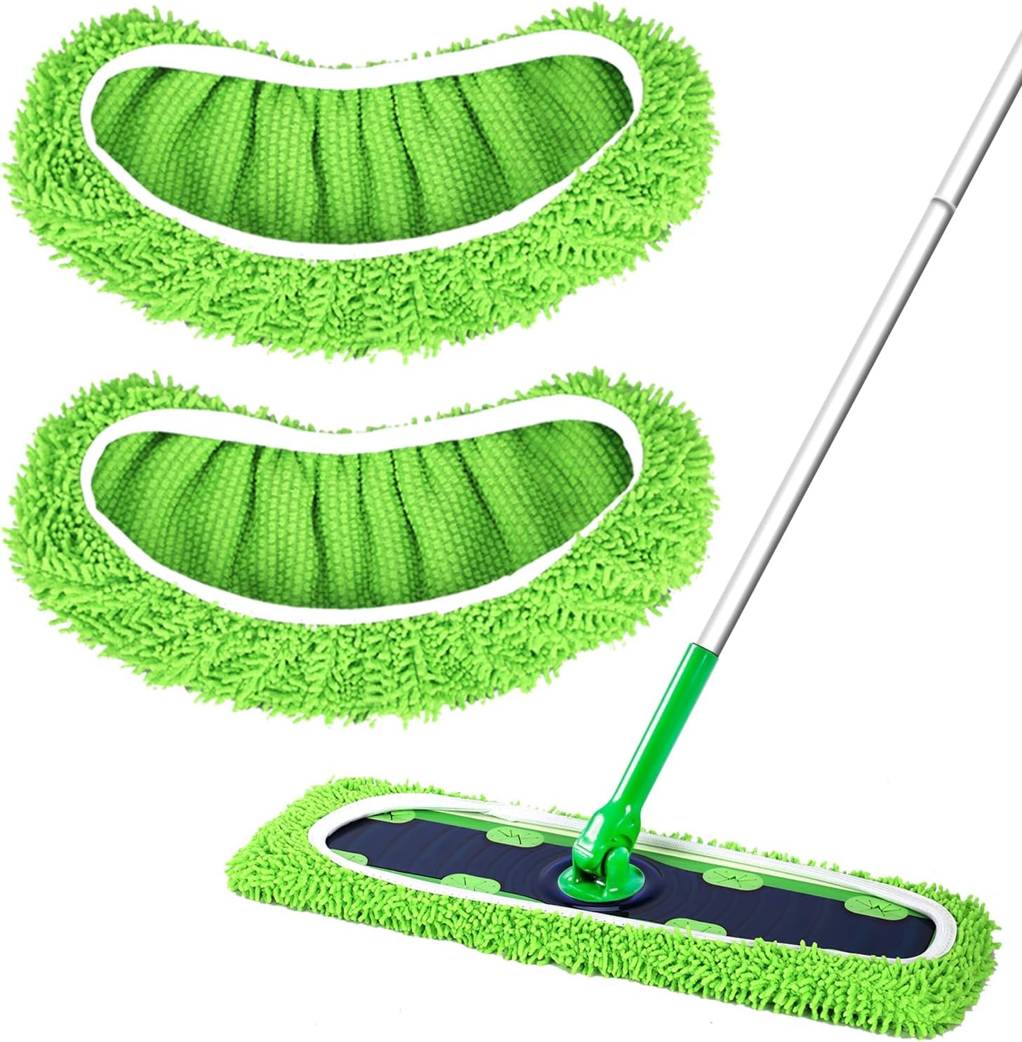 Reusable Microfiber Pads for Swiffer XL Mop - 2 Pack XL Dry Sweeping Cloths & Wet Pads Refills - X-Large Heavy Duty Mopping Cloths for Floor Mopping and Sweeping (Mop is Not Included)