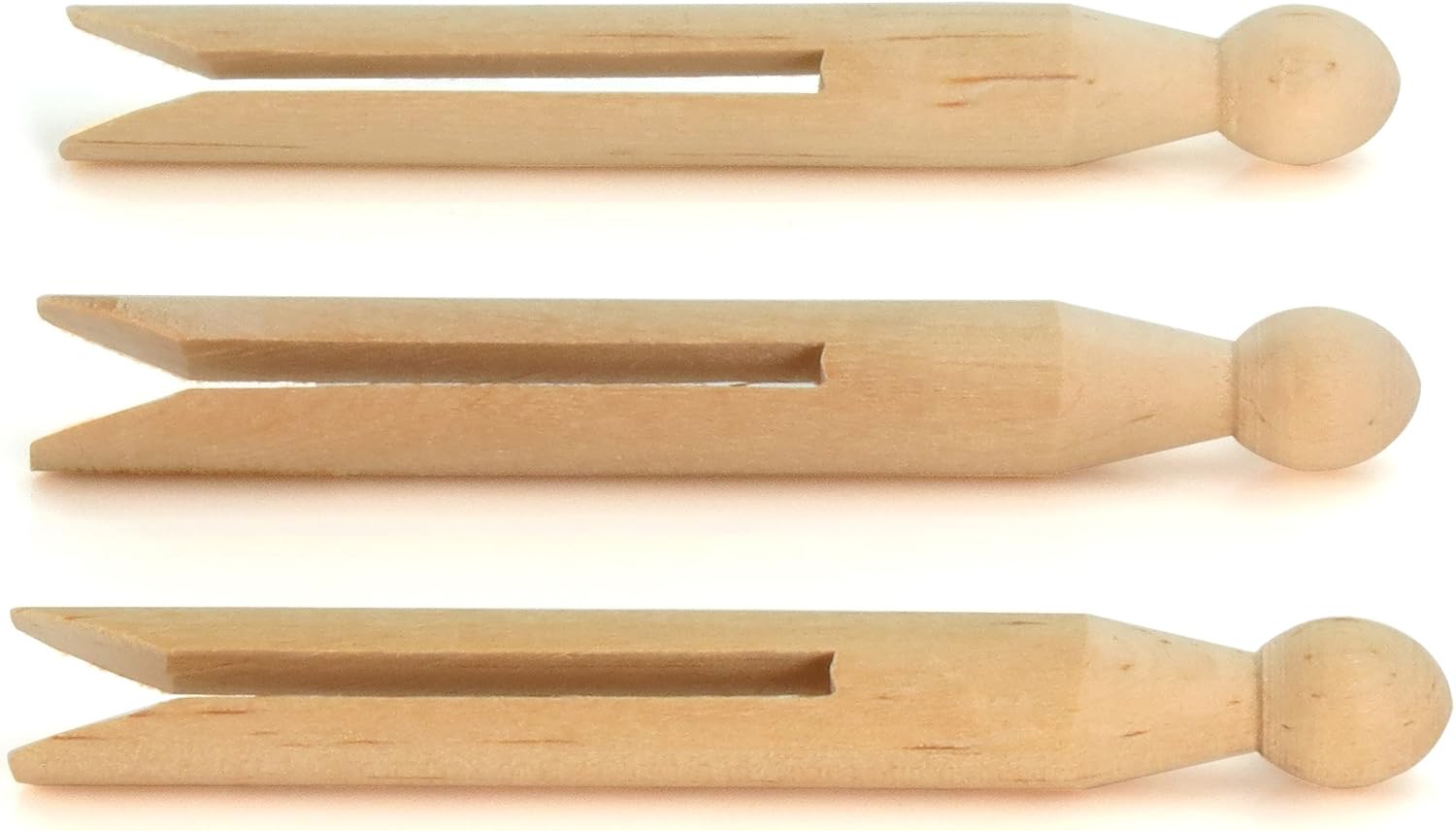 HANGERWORLD Round Wooden Clothespins for Crafts and Laundry - 24 Pack