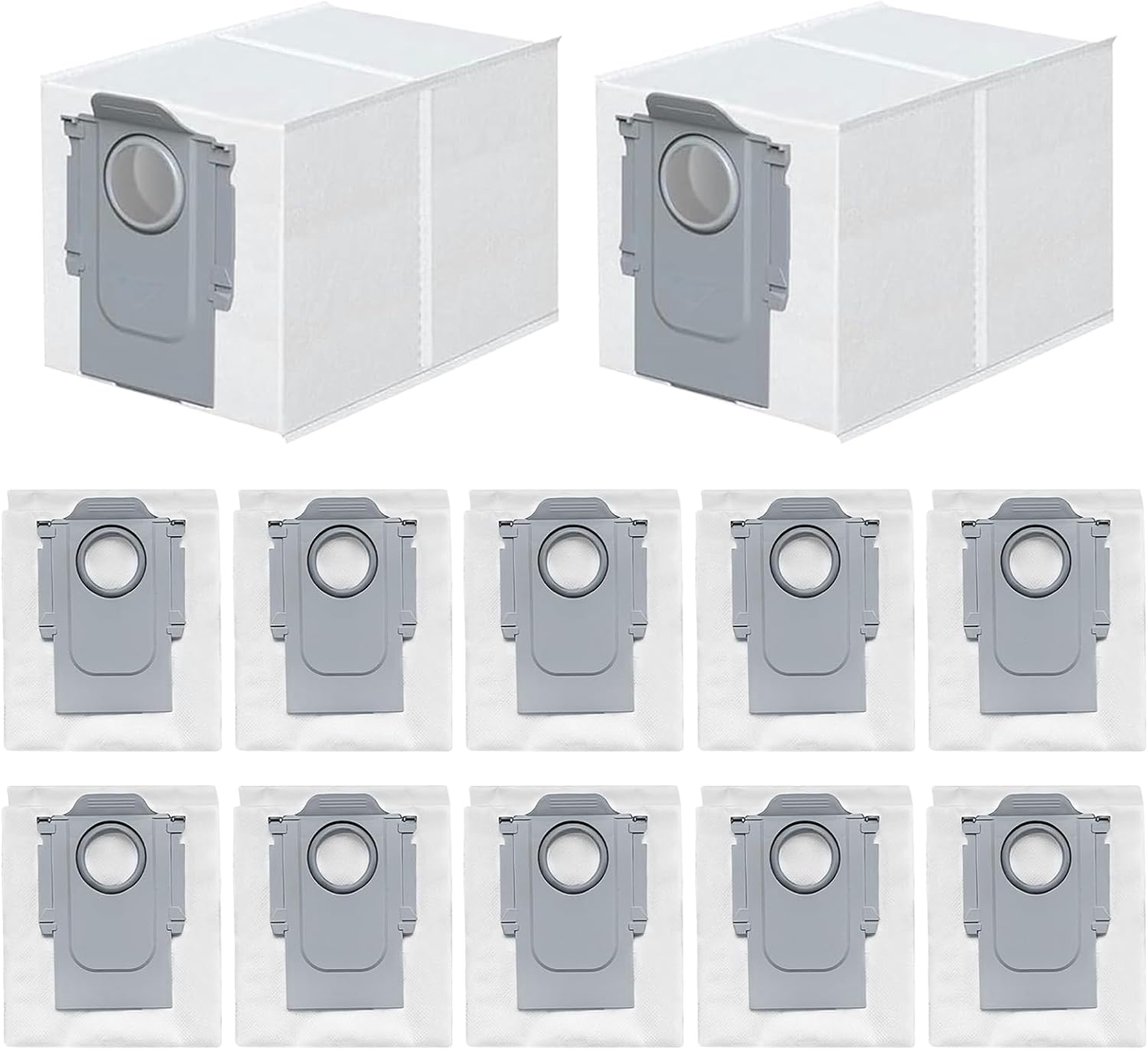 12 Pack Dust Bags for Roborock Q Revo/Qrevo S/Slim/Qrevo Pro/Qrevo MaxV/Qrevo Master/Qrevo Plus/Qrevo Curv, S8 Max/S8 MaxV Ultra, Saros 10R/10 Vacuum Disposable Dust Bags Replacement-3L