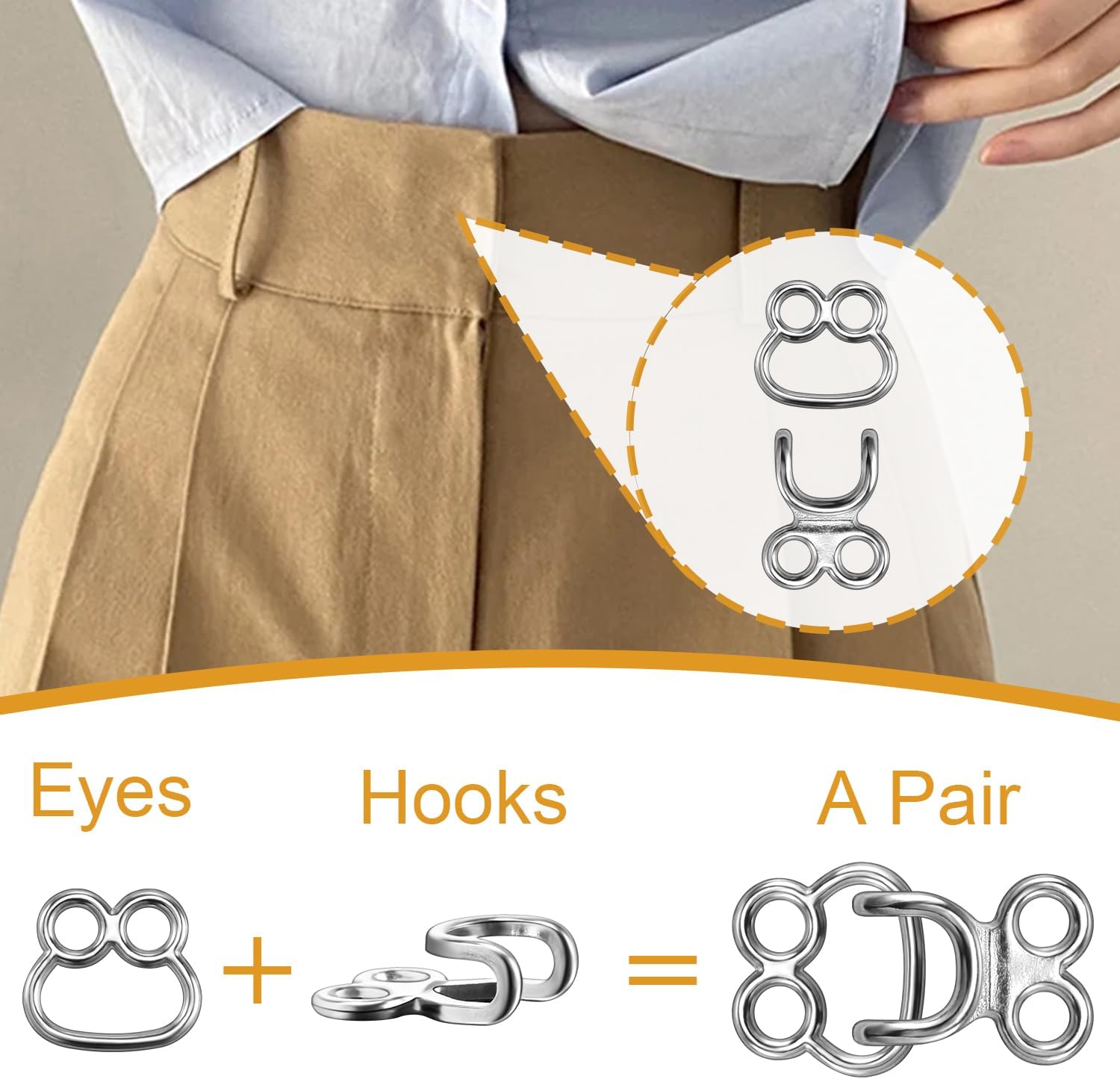 60 Set Hooks and Eyes for Sewing