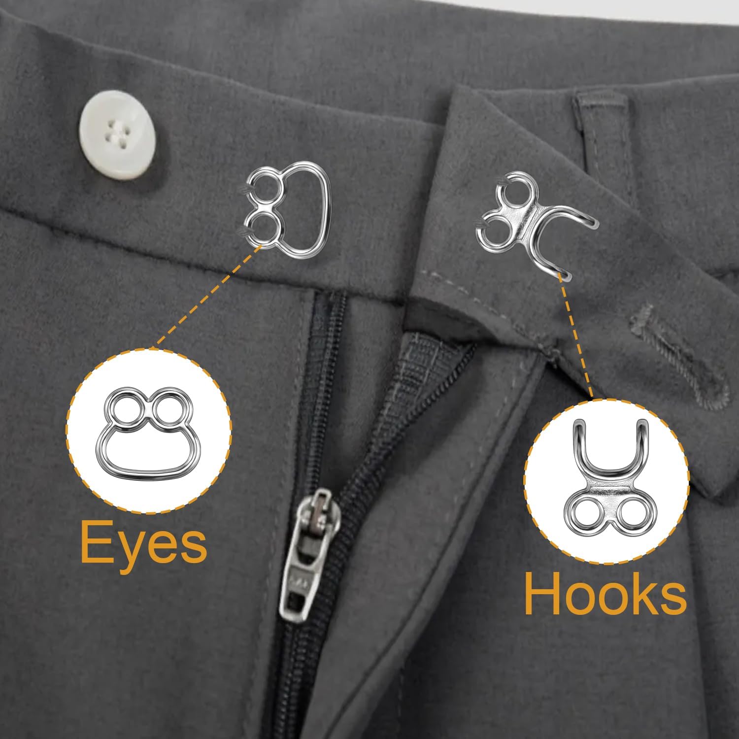 60 Set Hooks and Eyes for Sewing
