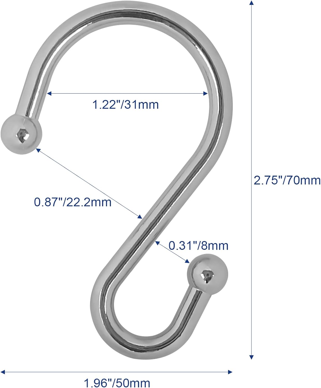 Metal Shower Curtain Hooks