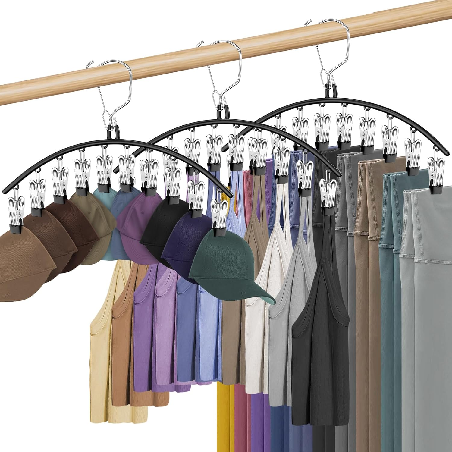 3 Pack Skirt Pants Hangers with Clips