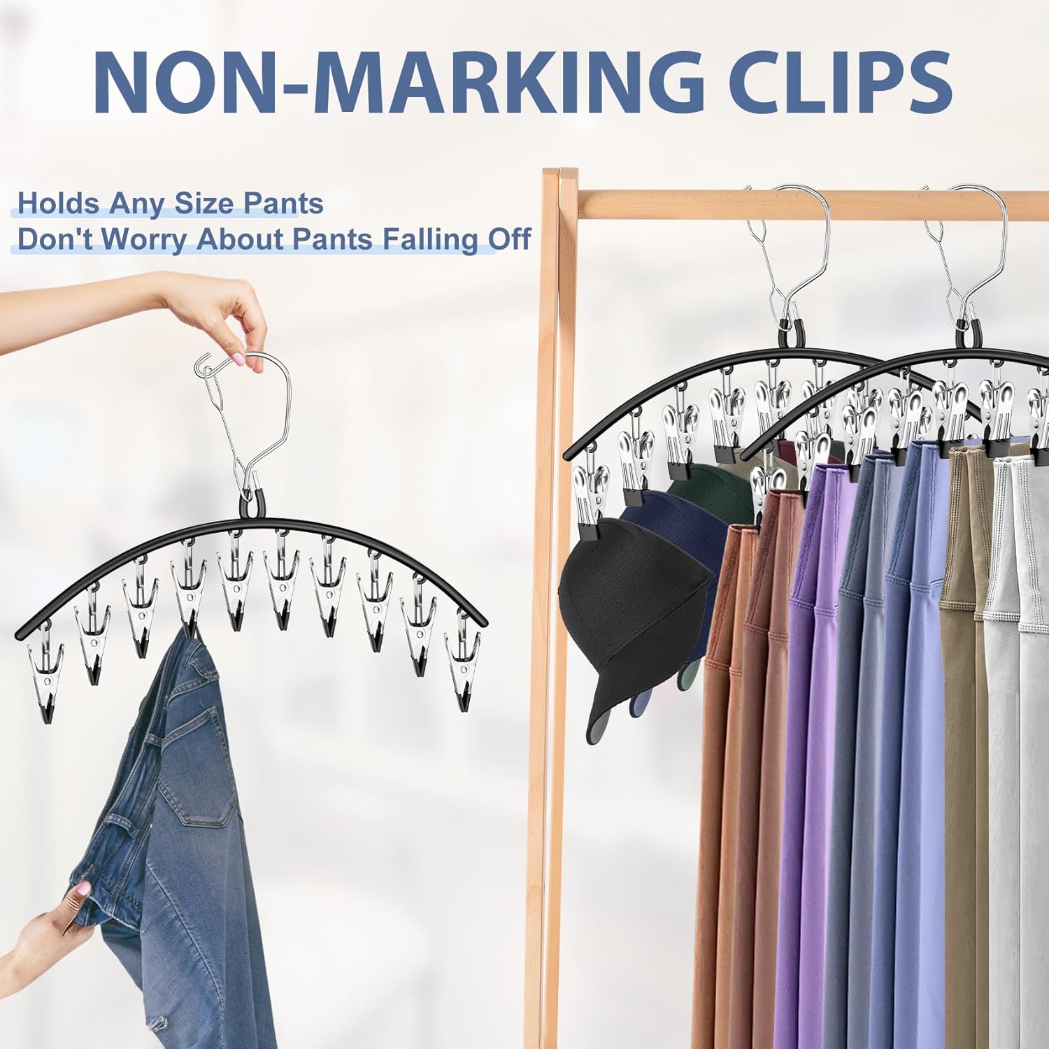 3 Pack Skirt Pants Hangers with Clips