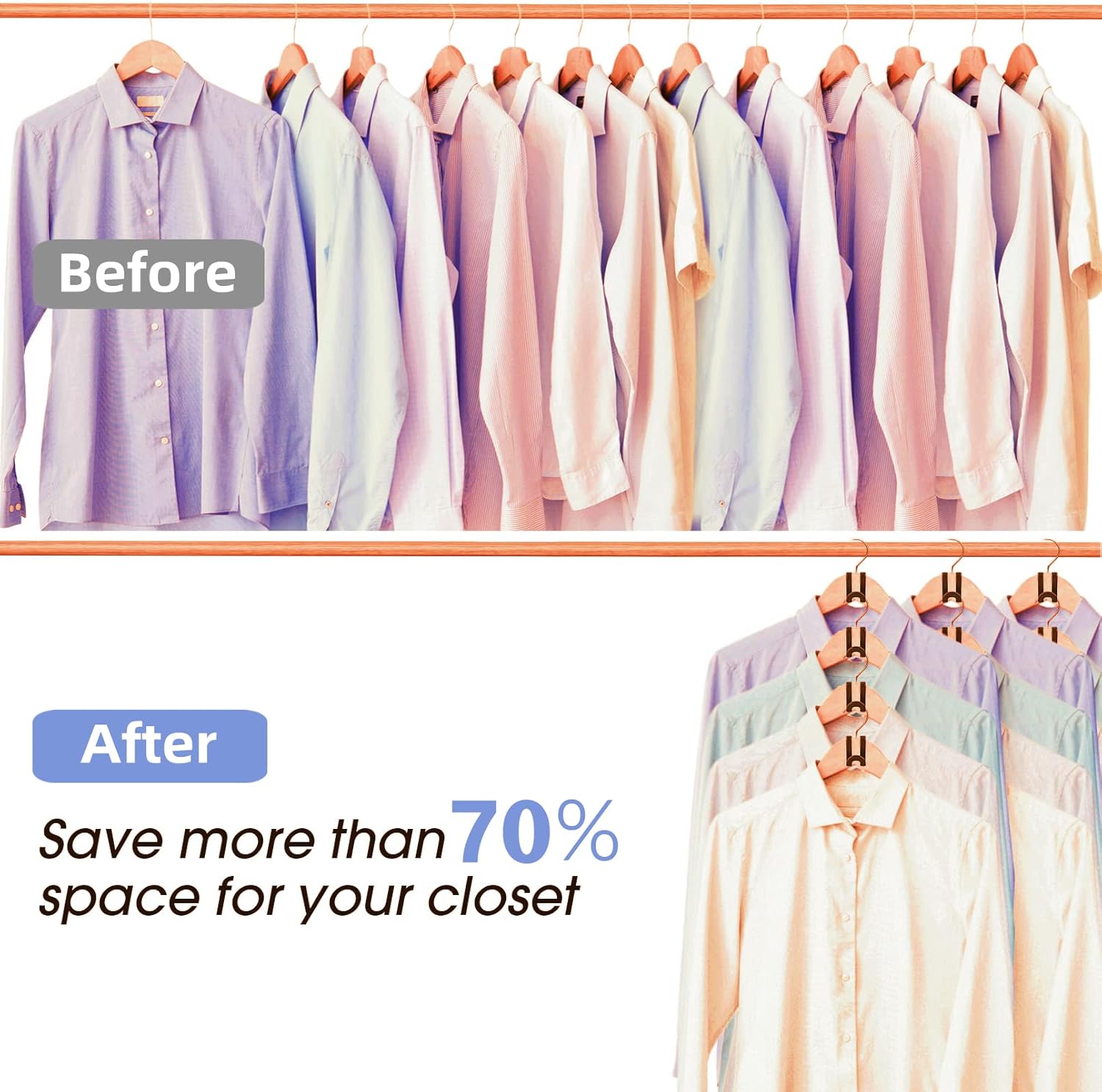 100Pcs Space Saving Hanger Hooks
