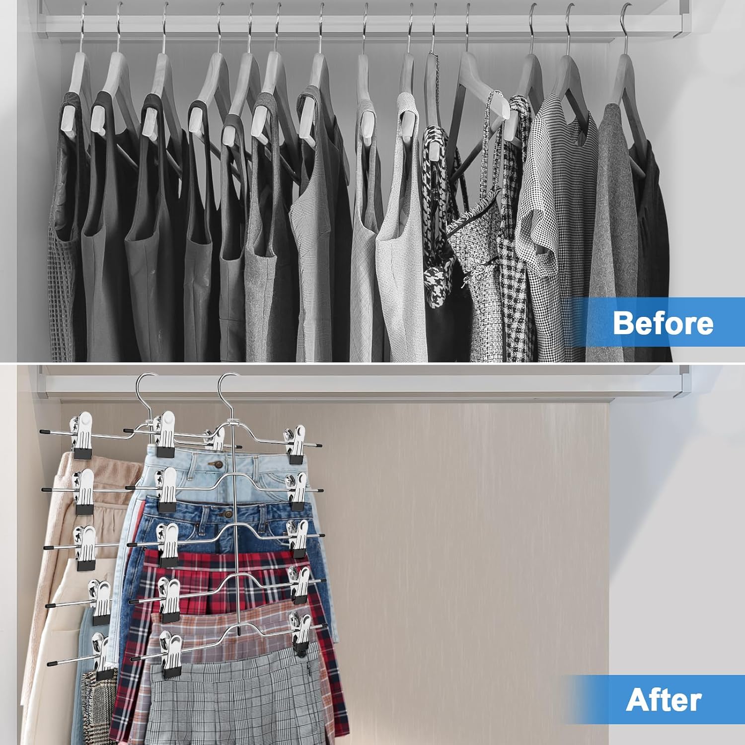 Pants Skirt Hangers with Clips