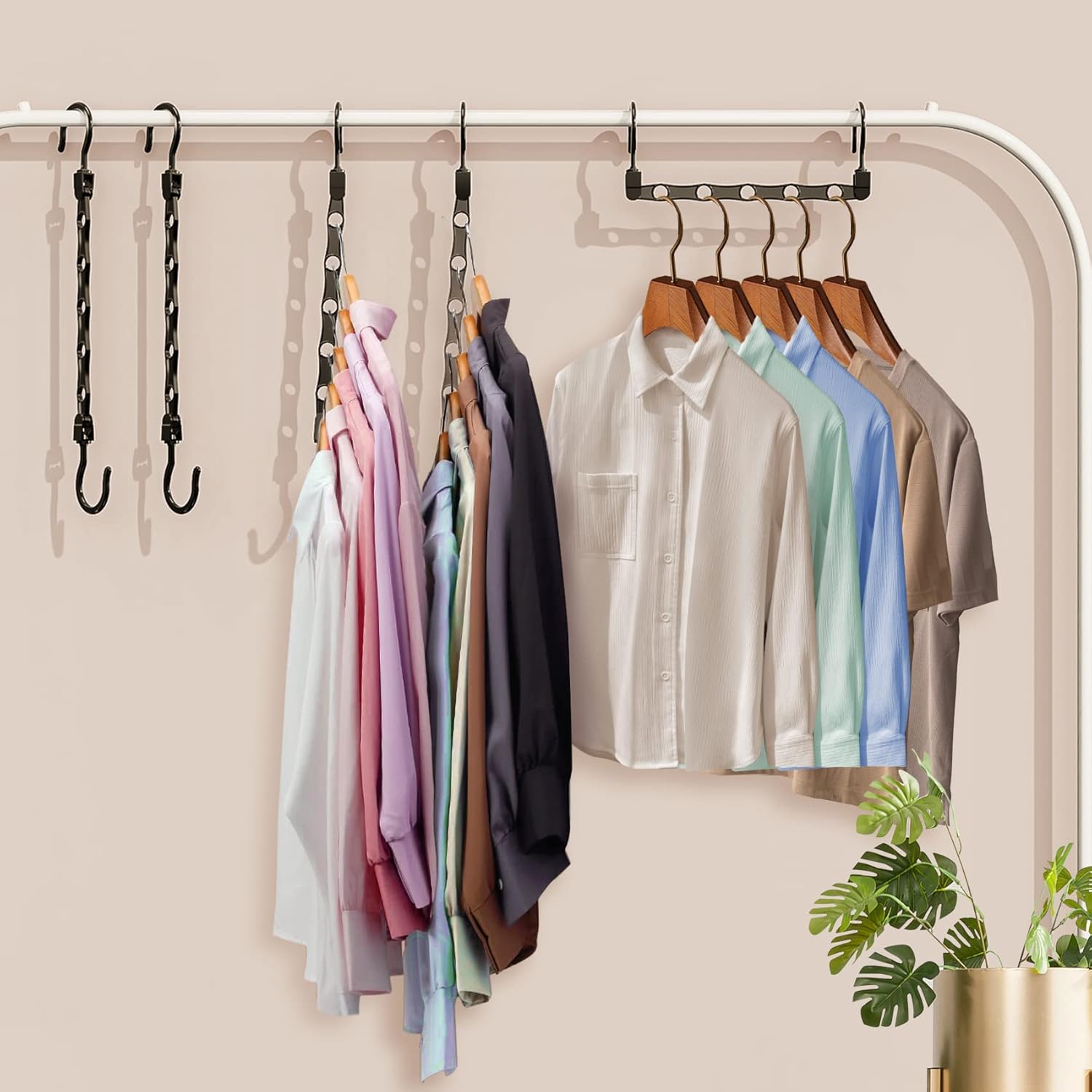8 Pack Hangers Space Saving Magic Space Saver Storage Smart Plastic Clothes Hanger Organizer Closet Organizers and Storage for Closet Wardrobe Apartment College Dorm Room Essentials