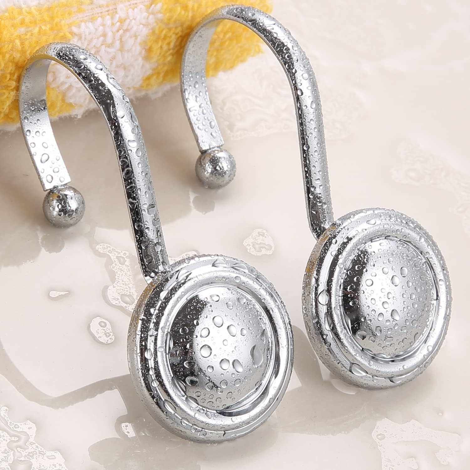 Silver Shower Curtain Hooks