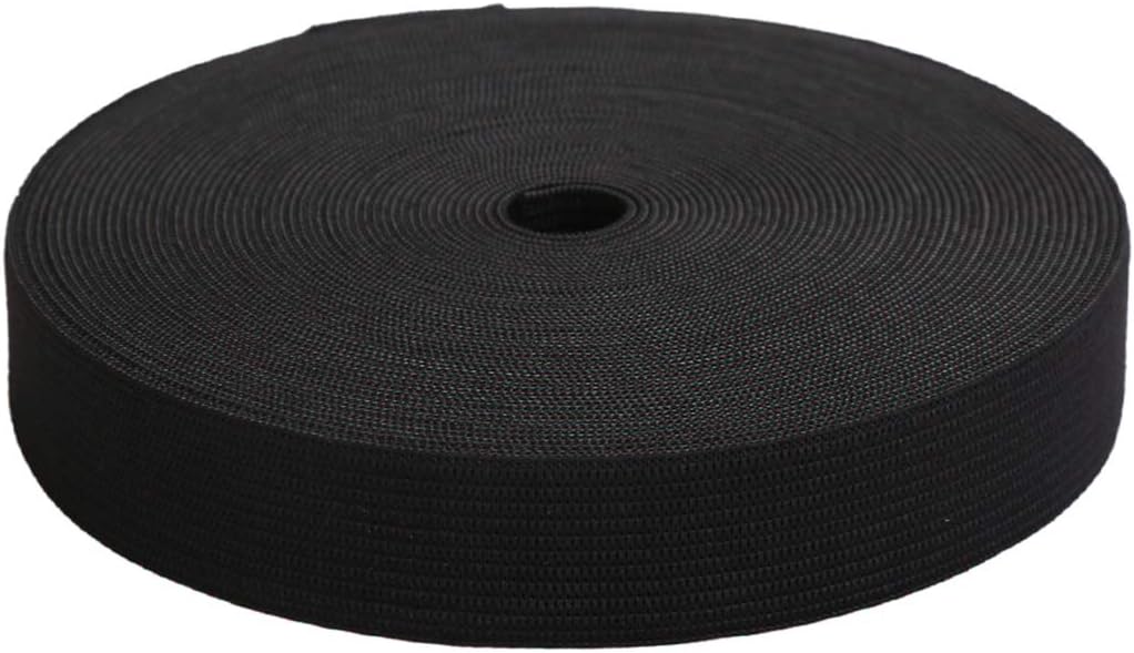 1 Inch by 20 Yard Black Heavy Stretch High Elasticity Elastic Spool Knit Elastic Bands for Sewing 1 Inch by 20 Yard Black Heavy Stretch High Elasticity Elastic Spool Knit Elastic Bands for Sewing