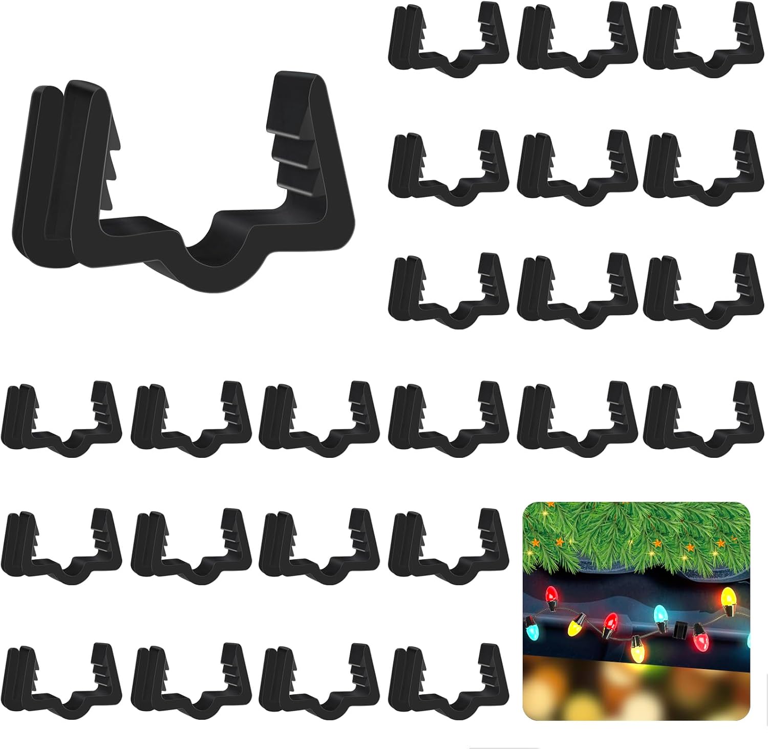 Christmas Light Hanger Clips Fascia Board Light Clips Plastic Holiday Deck Banister Hanger for Christmas Fascia Board Roof Gutter Fence Eave Decoration Christmas Light Hanger Clips Fascia Board Light Clips Plastic Holiday Deck Banister Hanger for Christmas Fascia Board Roof Gutter Fence Eave Decoration