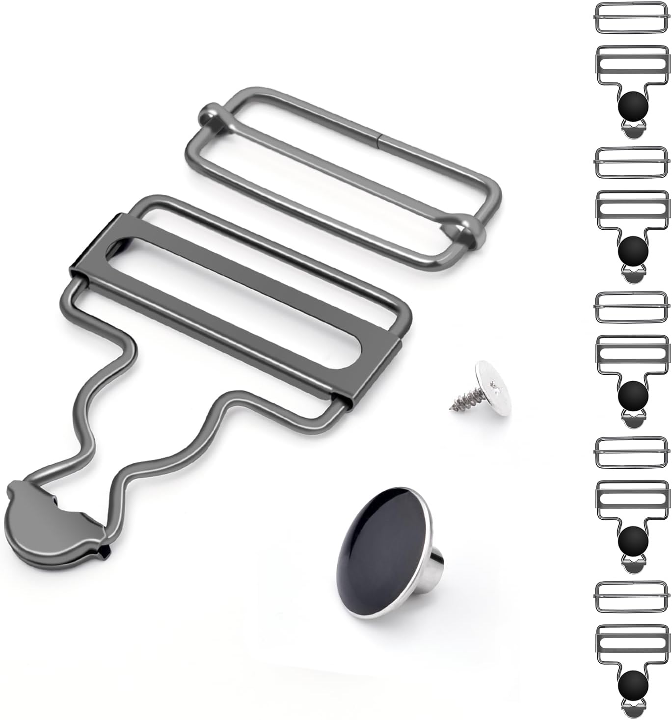CooBigo 24Pcs 17mm Jeans Bttons + 6Sets 1-1/2" Overalls Buckles for Jeans Suspender Buckles Replacement Bib Pants DIY Sewing Accessories CooBigo 24Pcs 17mm Jeans Bttons + 6Sets 1-1/2" Overalls Buckles for Jeans Suspender Buckles Replacement Bib Pants DIY Sewing Accessories