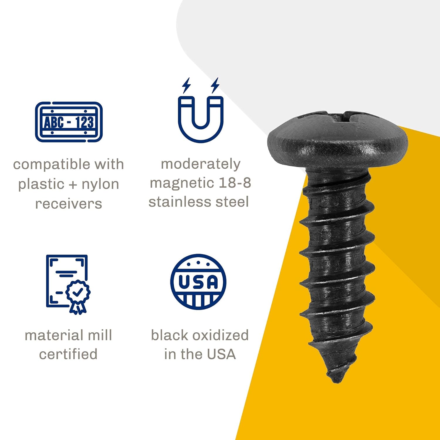 Stainless Steel Screws - Black Head