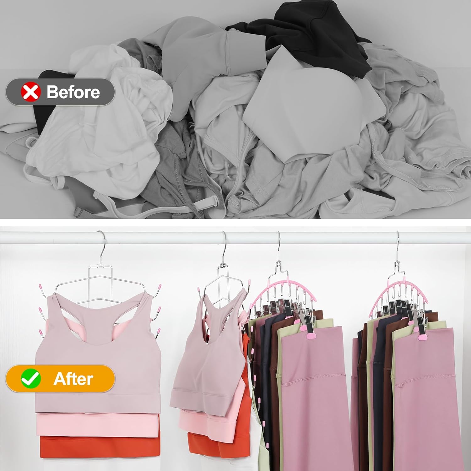 TOPIA HANGER 4 Pack Gym Clothes Organizer