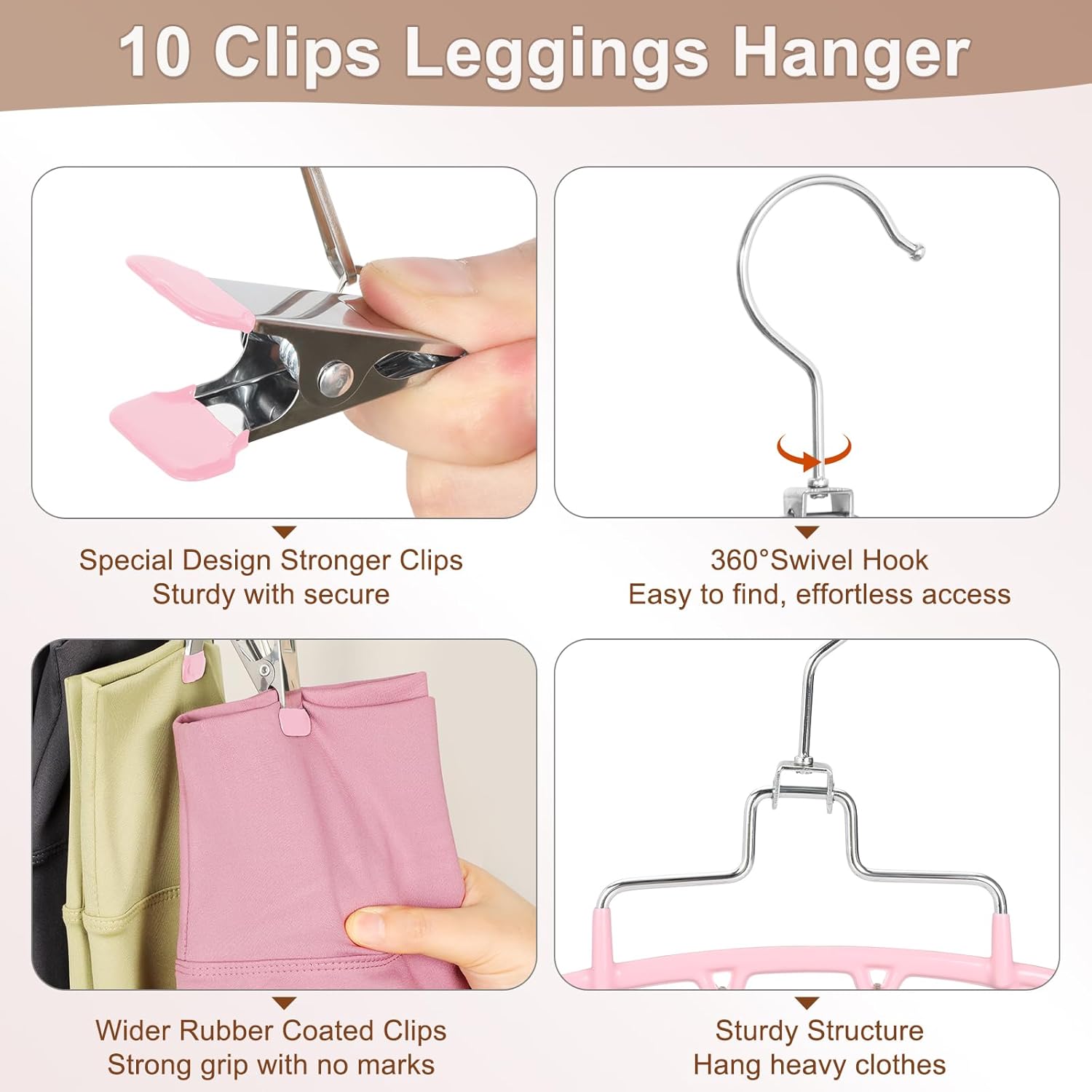 TOPIA HANGER 4 Pack Gym Clothes Organizer