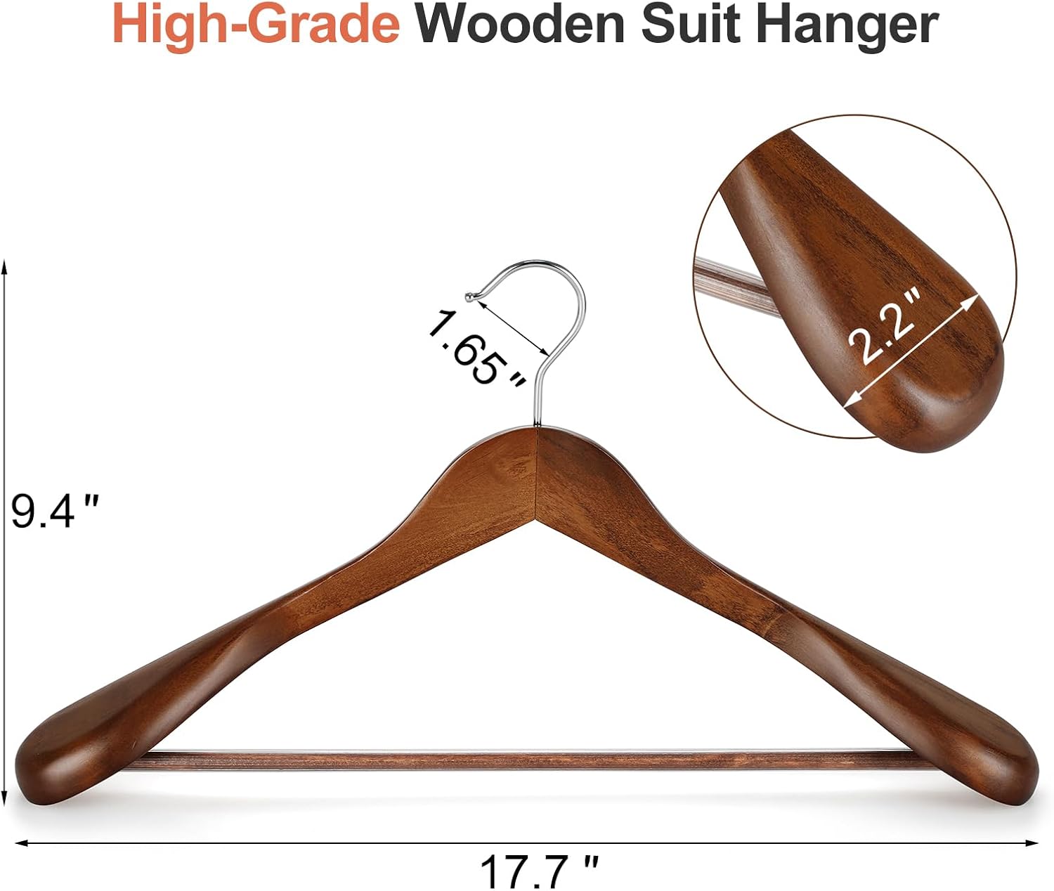 TOPIA HANGER Wide Shoulder Wooden Hangers