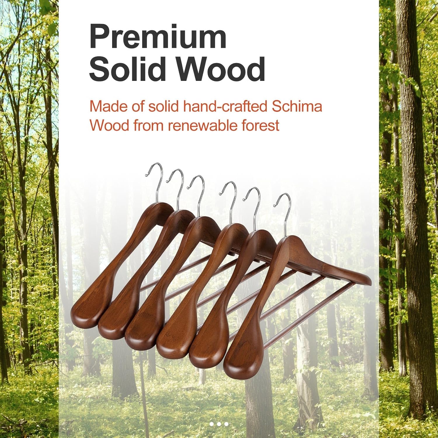 TOPIA HANGER Wide Shoulder Wooden Hangers