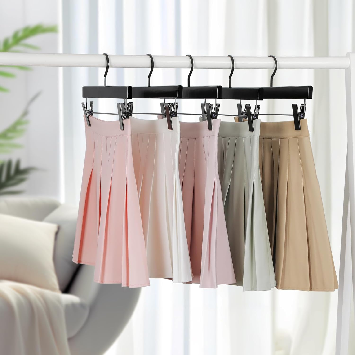 TOPIA HANGER Black Wooden Pants Hangers