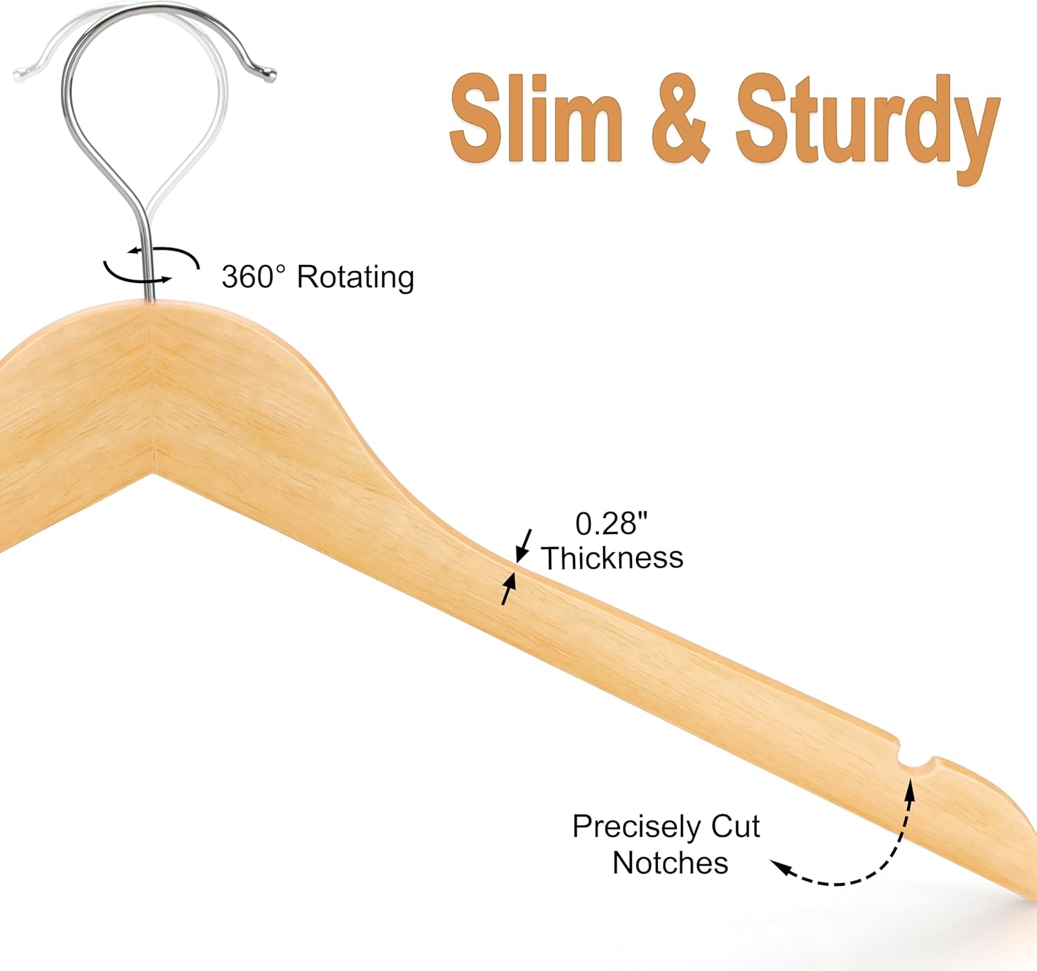 TOPIA HANGER Wooden Hangers 30 Pack