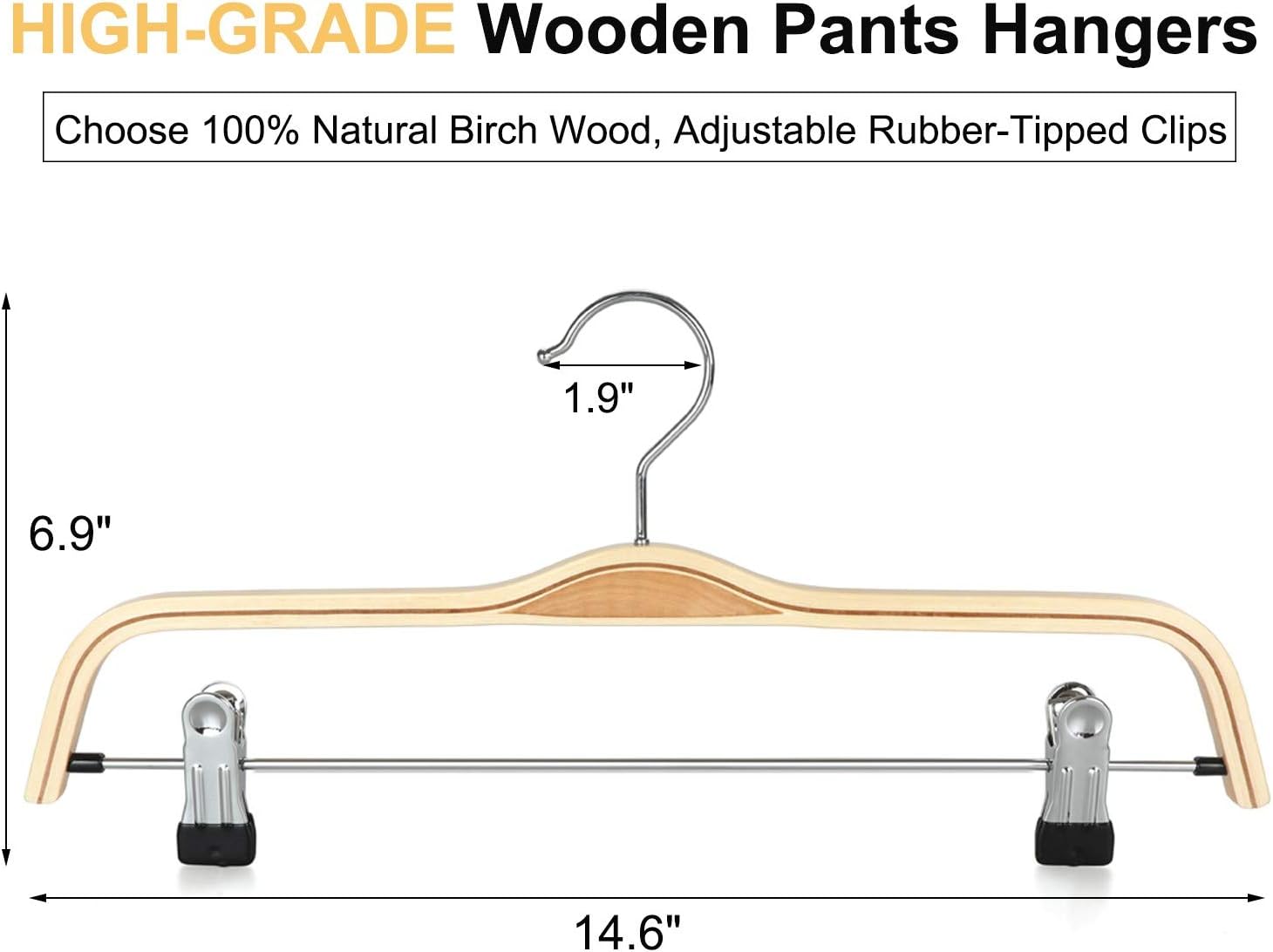 TOPIA HANGER Wooden Pants Hangers