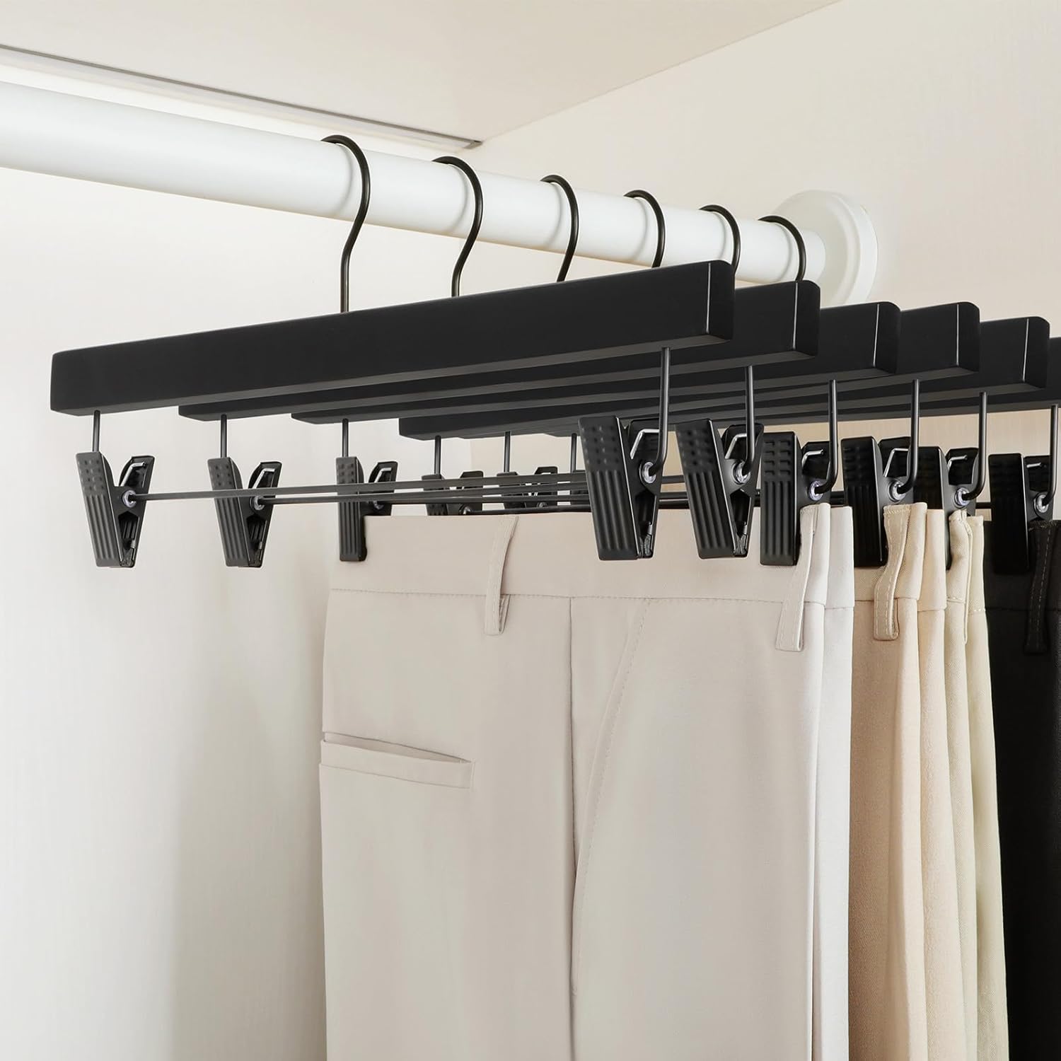 TOPIA HANGER Wooden Pants Hangers 10 Pack