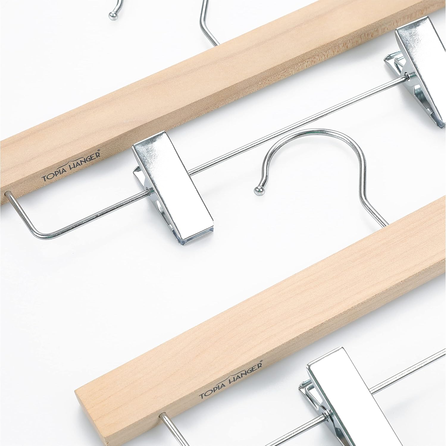 TOPIA HANGER 11.8%27%27 Unfinished/Natural Wooden Pants Skirt Hangers for Kids Baby Toddler Children