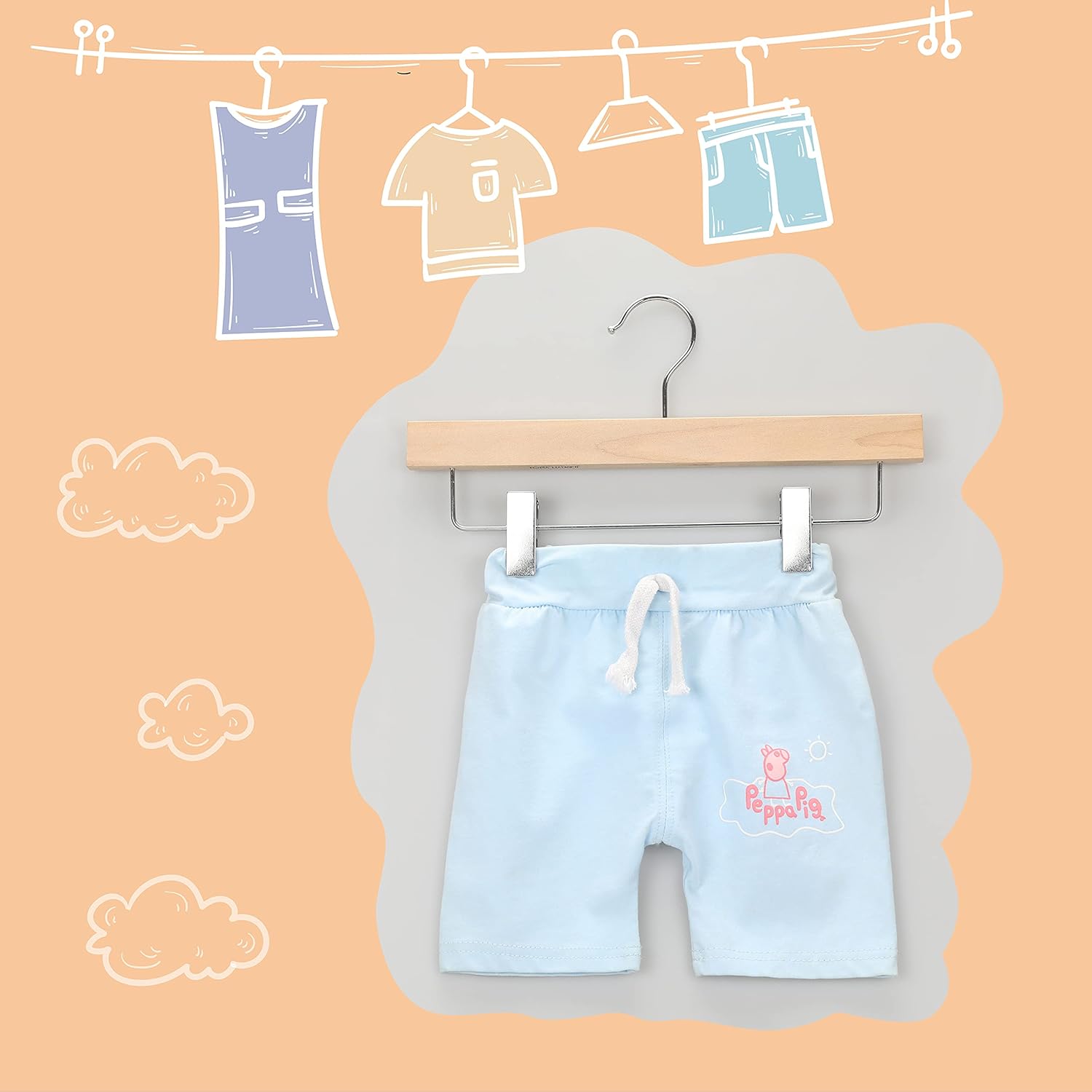 TOPIA HANGER 11.8%27%27 Unfinished/Natural Wooden Pants Skirt Hangers for Kids Baby Toddler Children