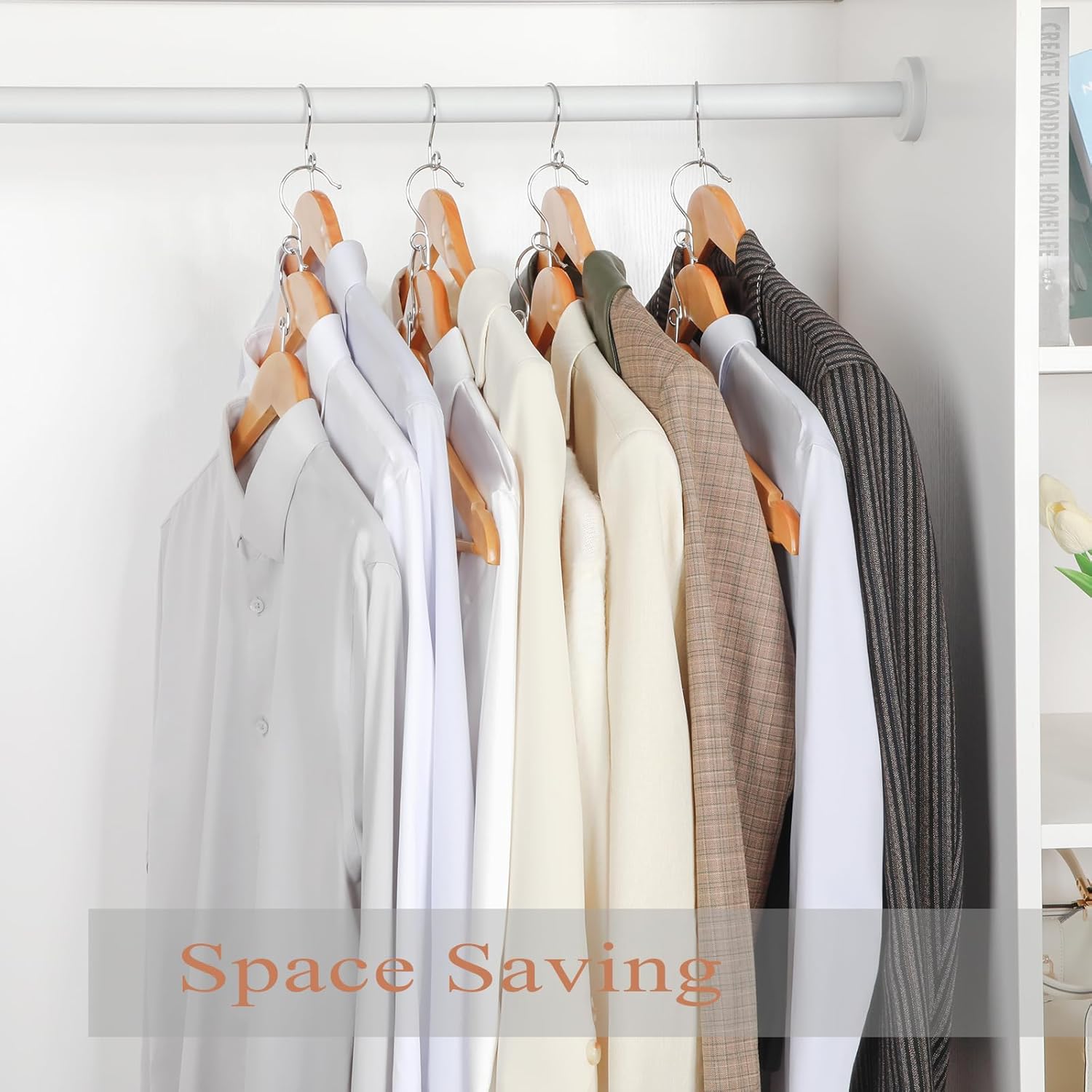 TOPIA HANGER Wooden Hangers 30 Pack
