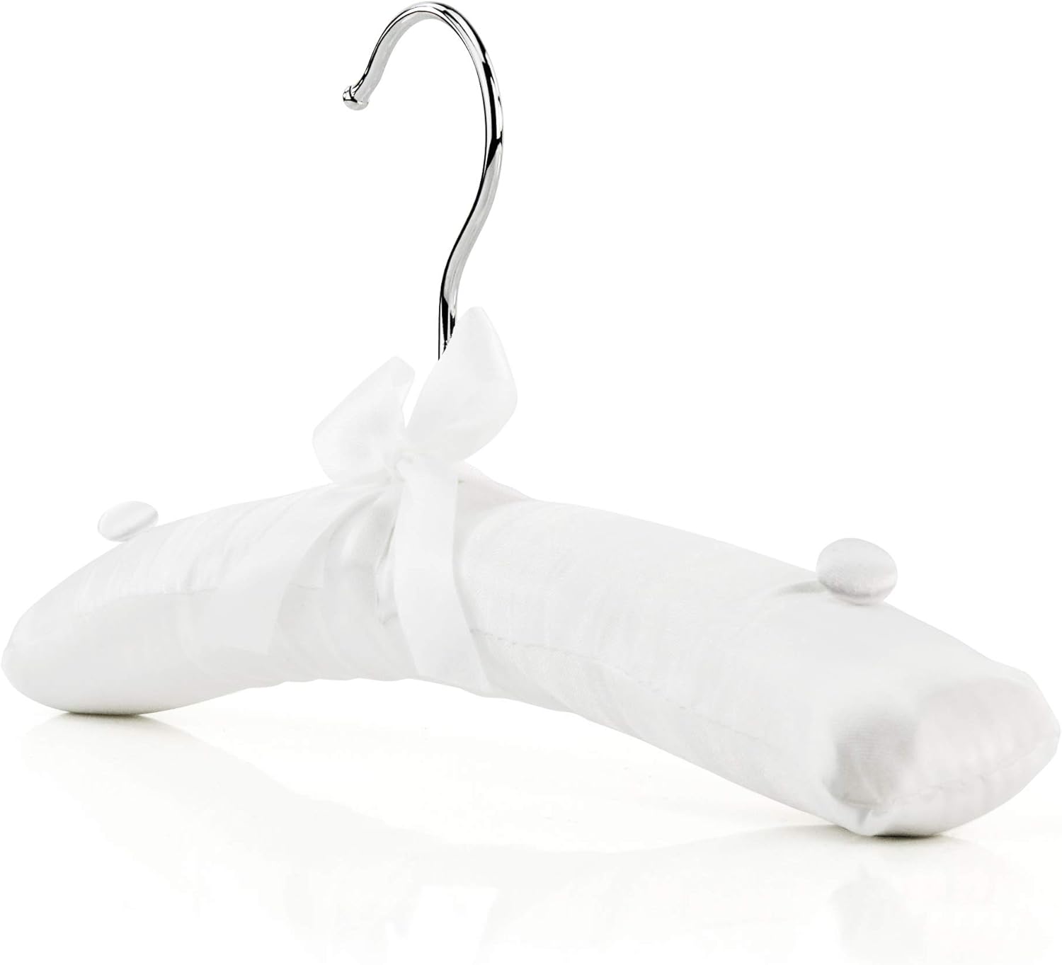 HANGERWORLD Pack of 3 Small Kids Satin Padded Hangers - 11.8inch Soft White Infant