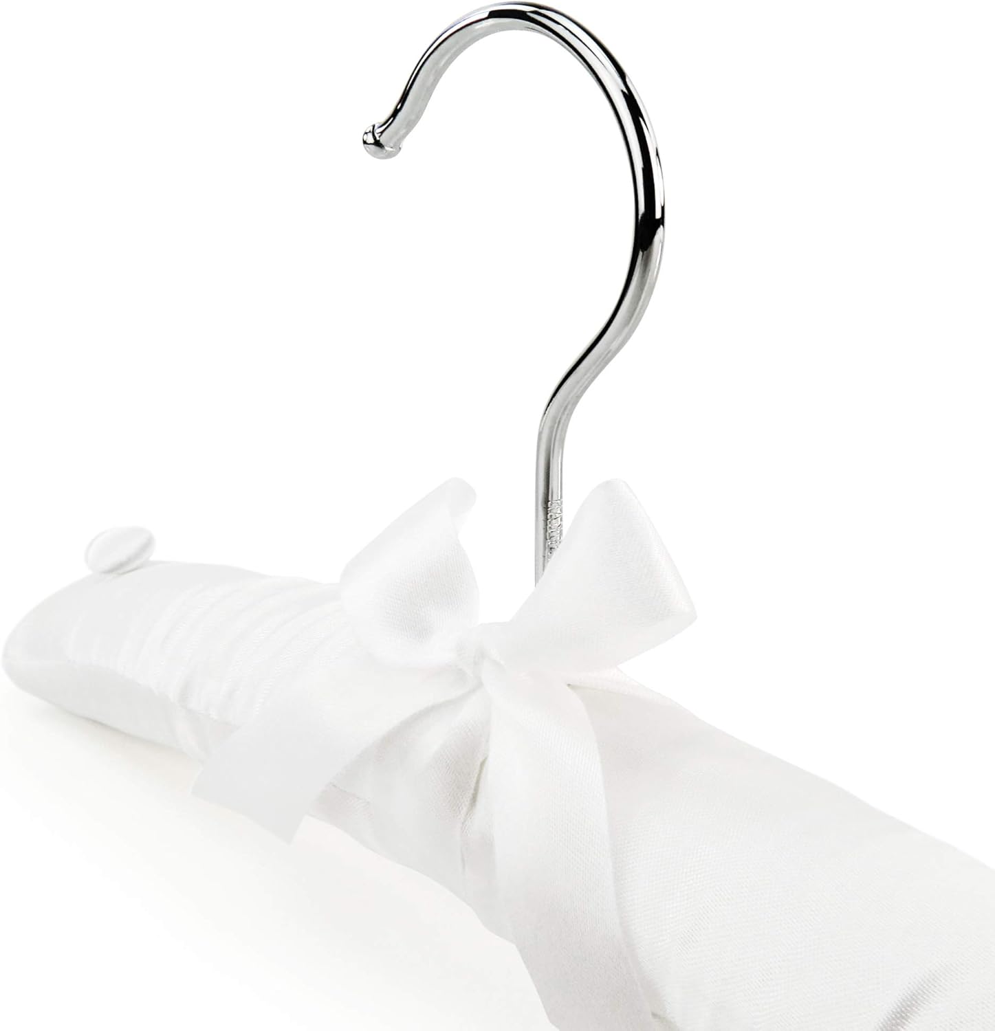 HANGERWORLD Pack of 3 Small Kids Satin Padded Hangers - 11.8inch Soft White Infant
