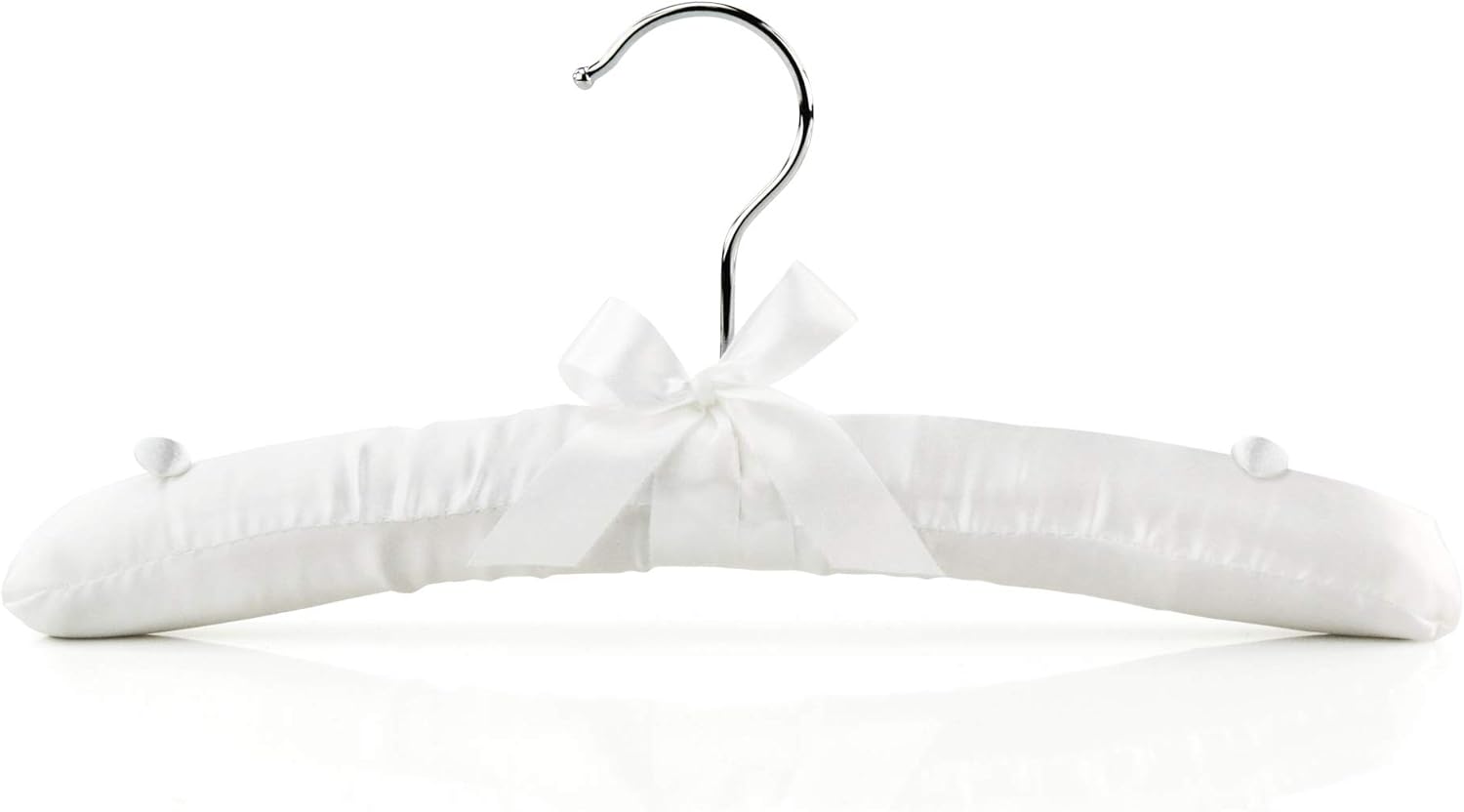 HANGERWORLD Pack of 3 Small Kids Satin Padded Hangers - 11.8inch Soft White Infant