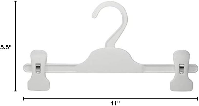 HANGERWORLD Kids Pants Hanger with Adjustable Clips (10 Pack