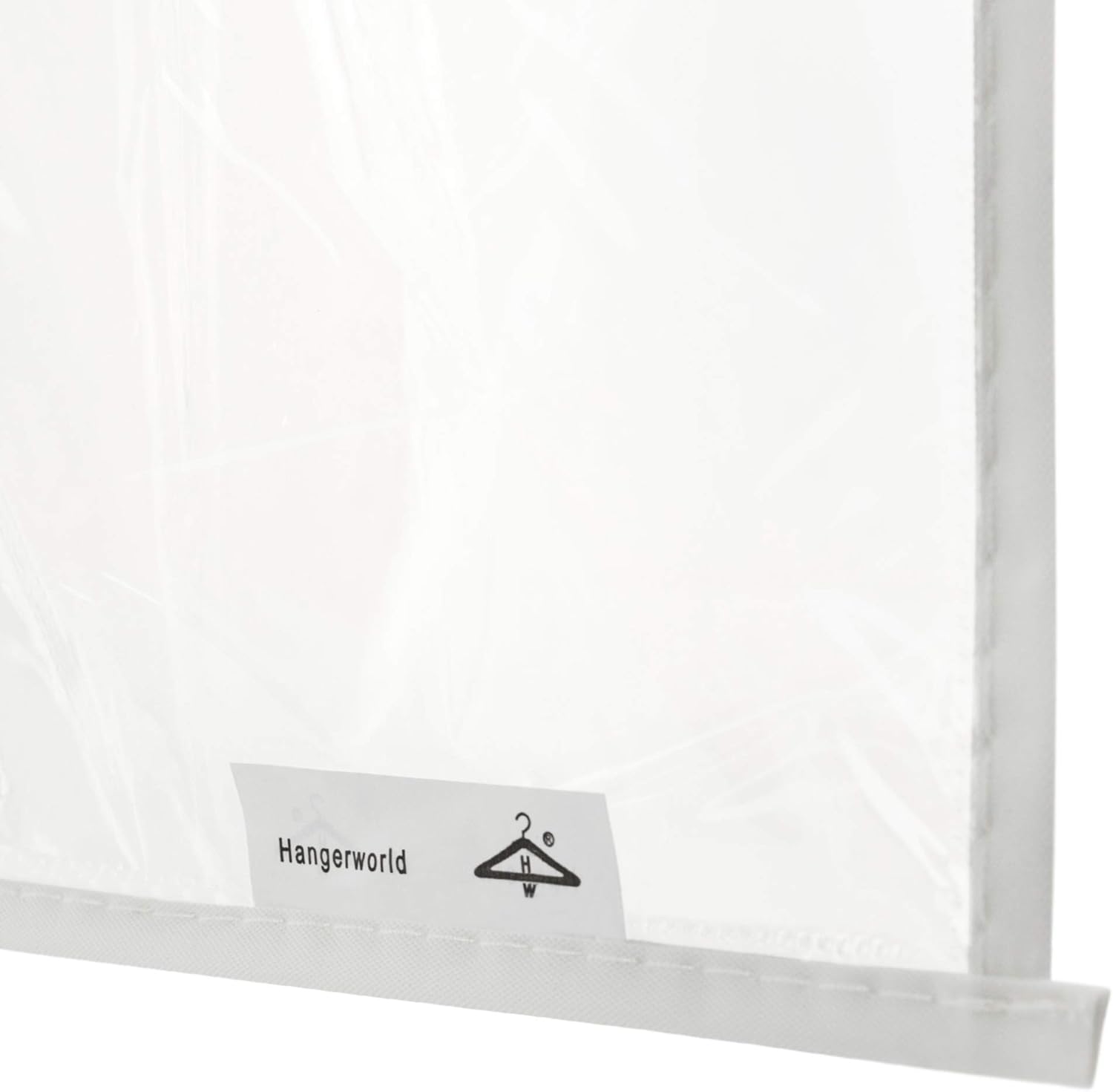 HANGERWORLD Clear 40inch Showerproof White Trim Suit Coat Garment Clothes Carry Cover Protector Bags (12)