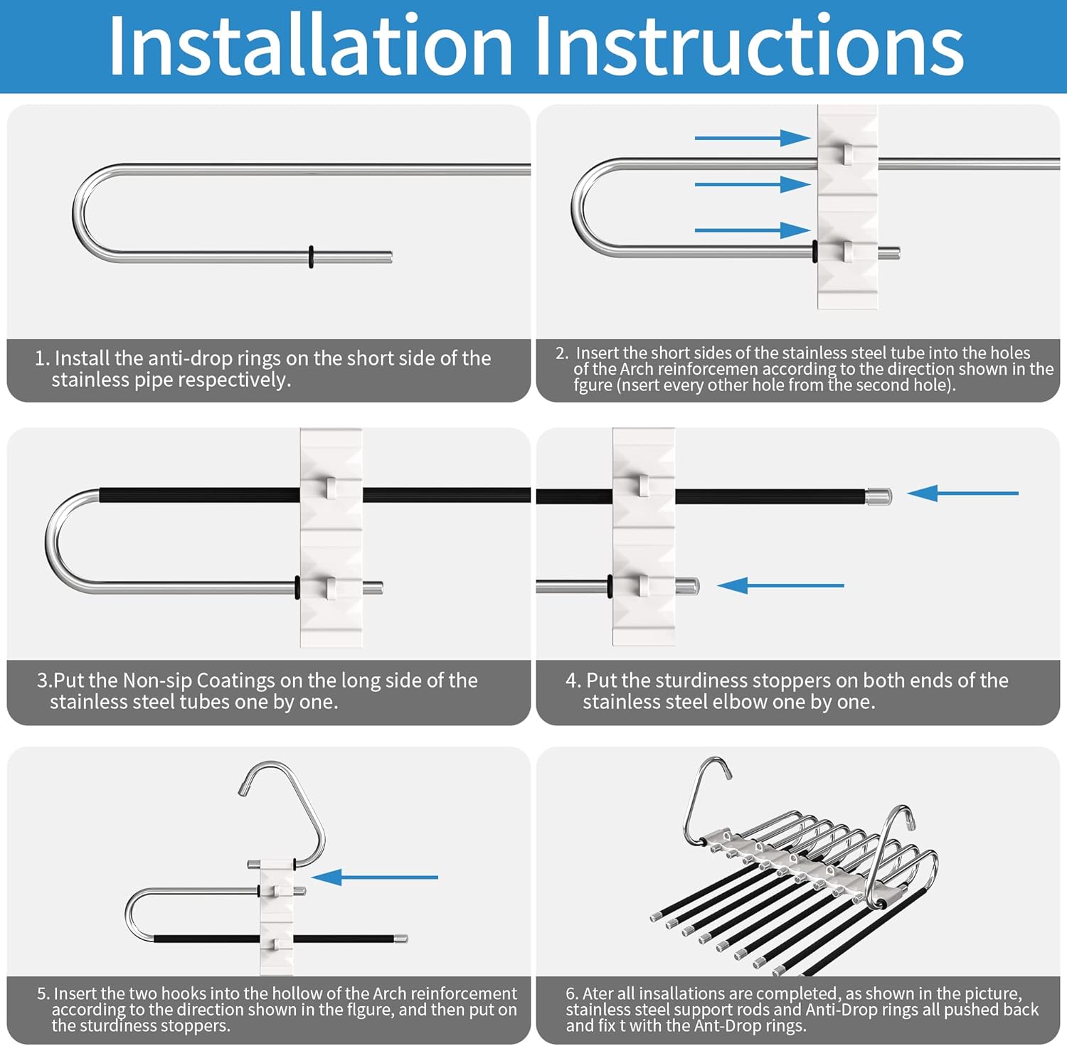 9 Layers Pants Hangers Space Saving