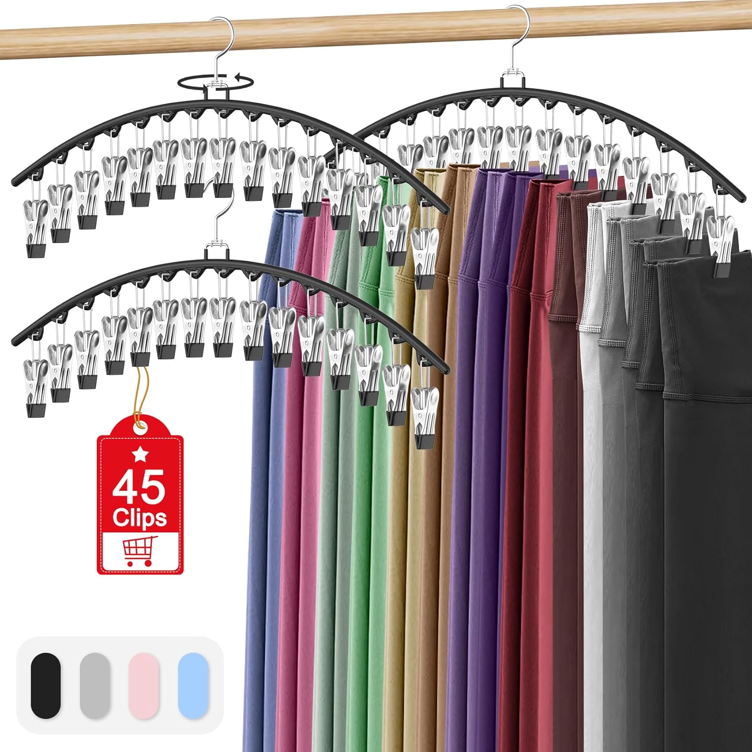 3 Pack Legging Organizer for Closet Hanging 3 Pack Legging Organizer for Closet Hanging