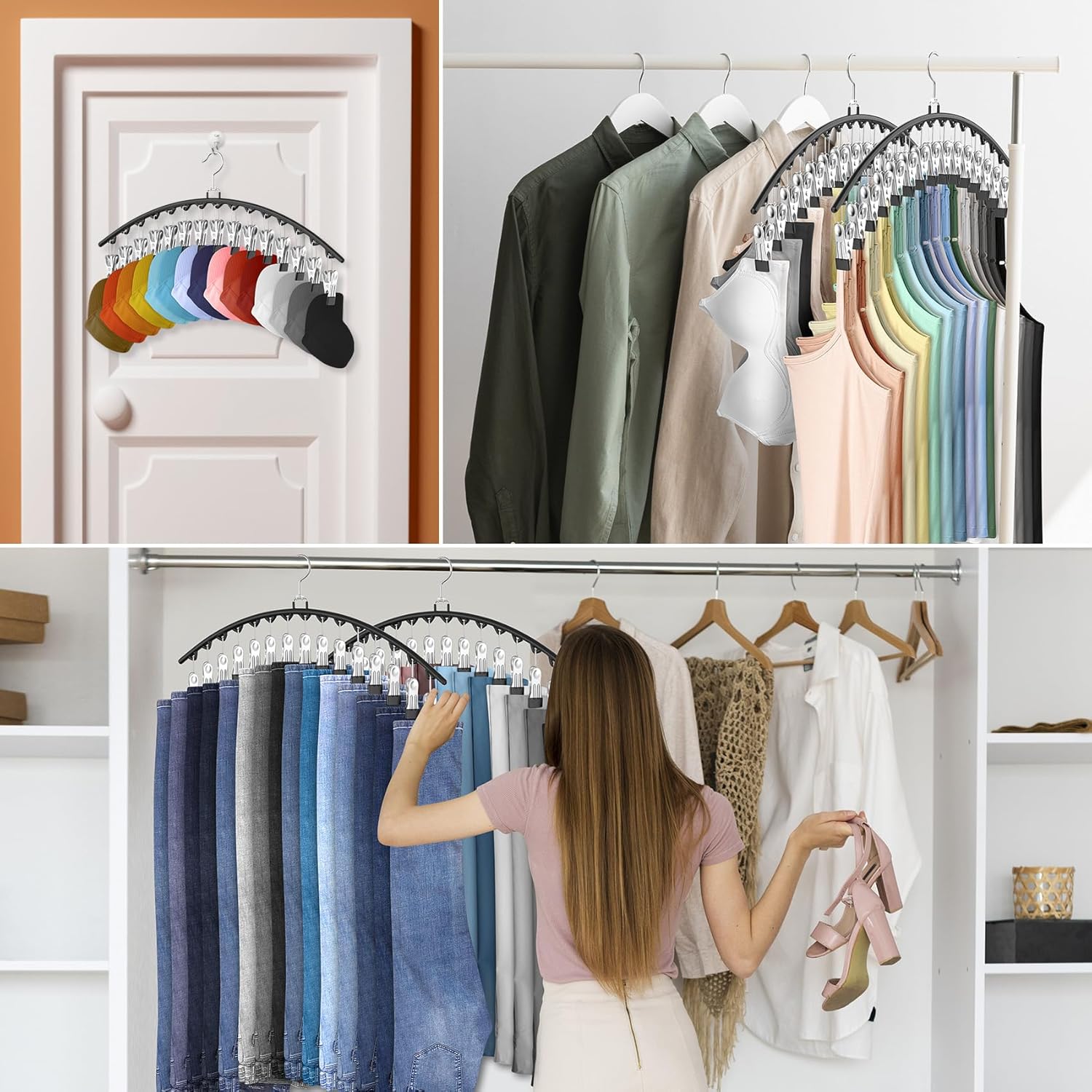 3 Pack Legging Organizer for Closet Hanging