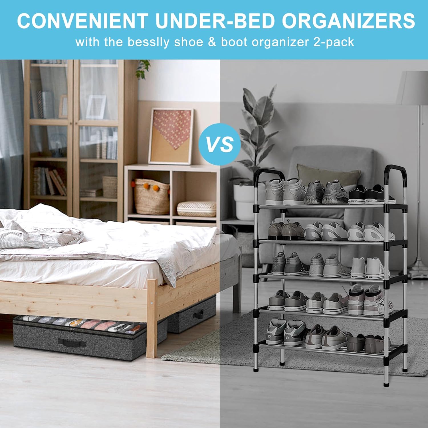 Under Bed Shoe Storage Organizer for Closet