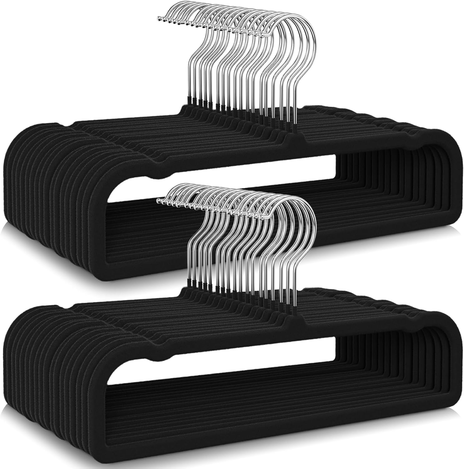 50 Pack Black Velvet Hangers Non Slip 50 Pack Black Velvet Hangers Non Slip