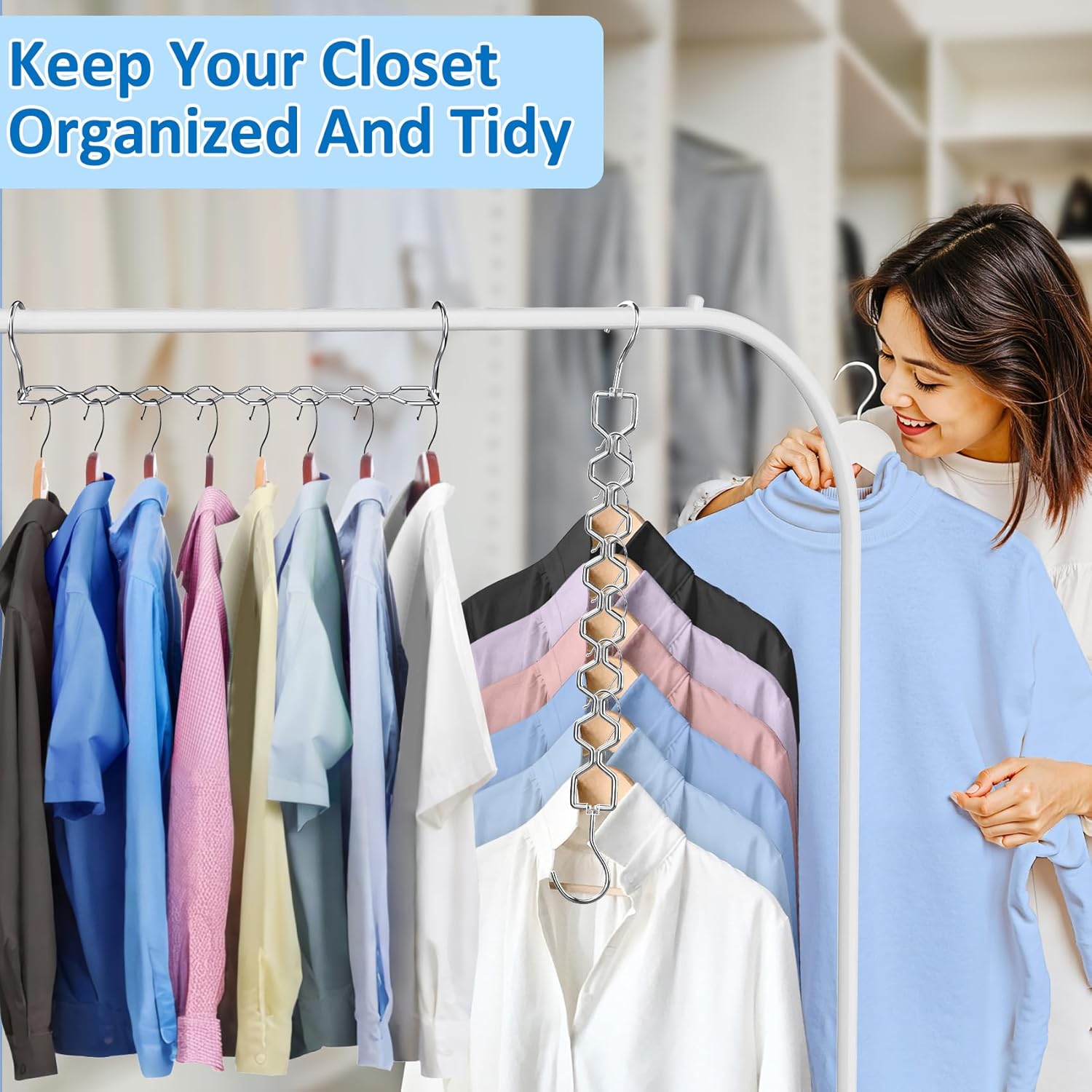 Space Saving Hangers for Clothes 6 Pack