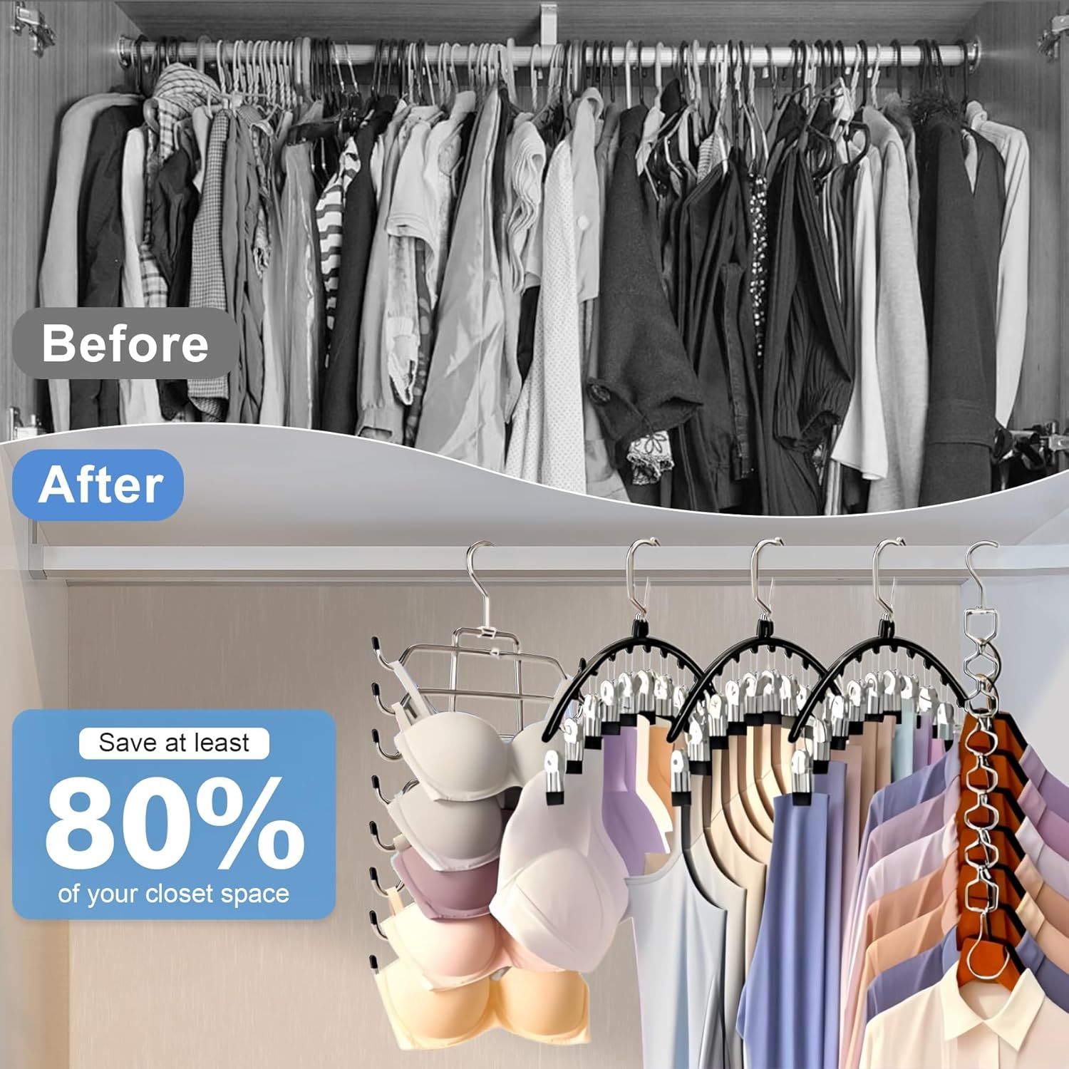 5 Pack Legging Organizer for Closet Hanging