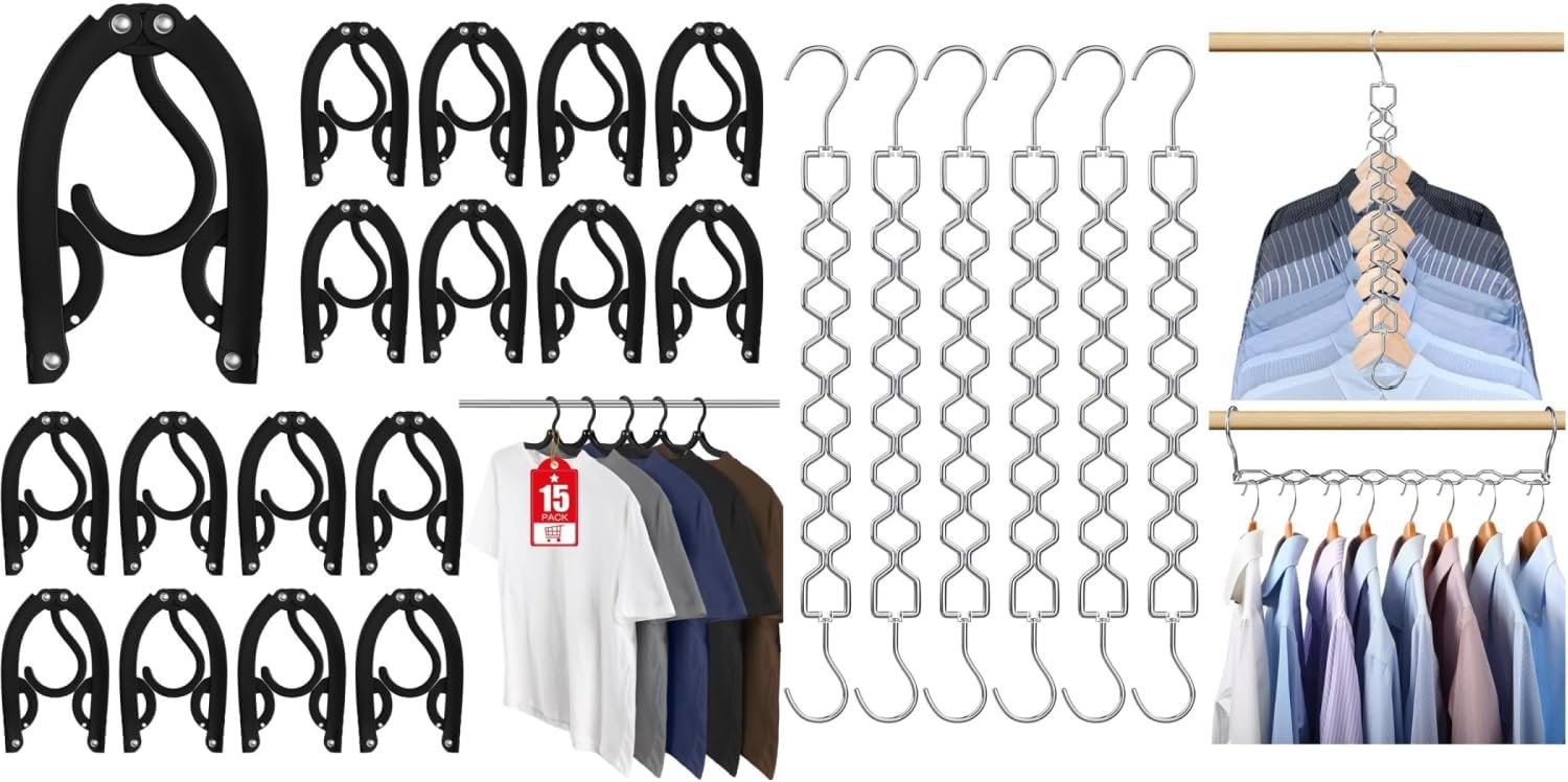 6 Pack Space Saving Hangers for Clothes 6 Pack Space Saving Hangers for Clothes