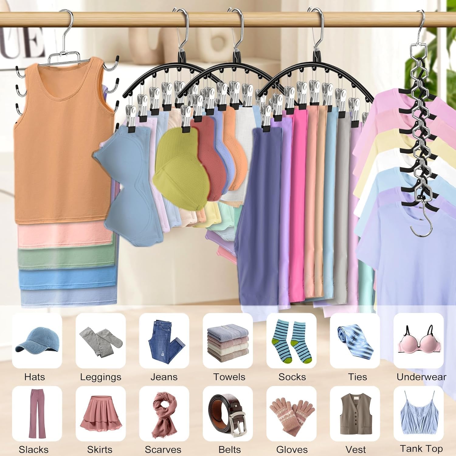 Legging Organizer for Closet Hanging