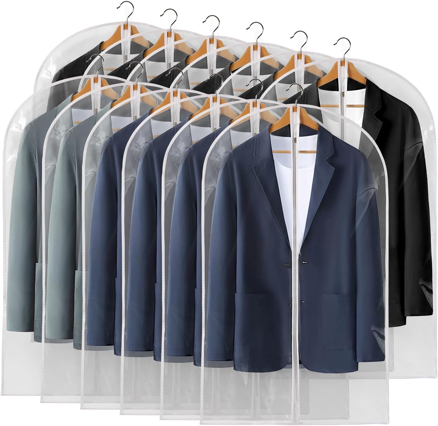 40" All Clear Garment Bags for Hanging Clothes
